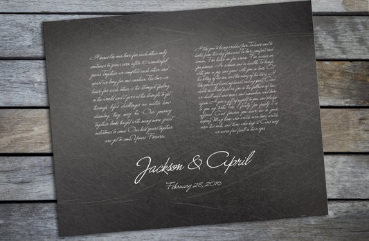 Wedding Vow Art, Wedding vow on iron