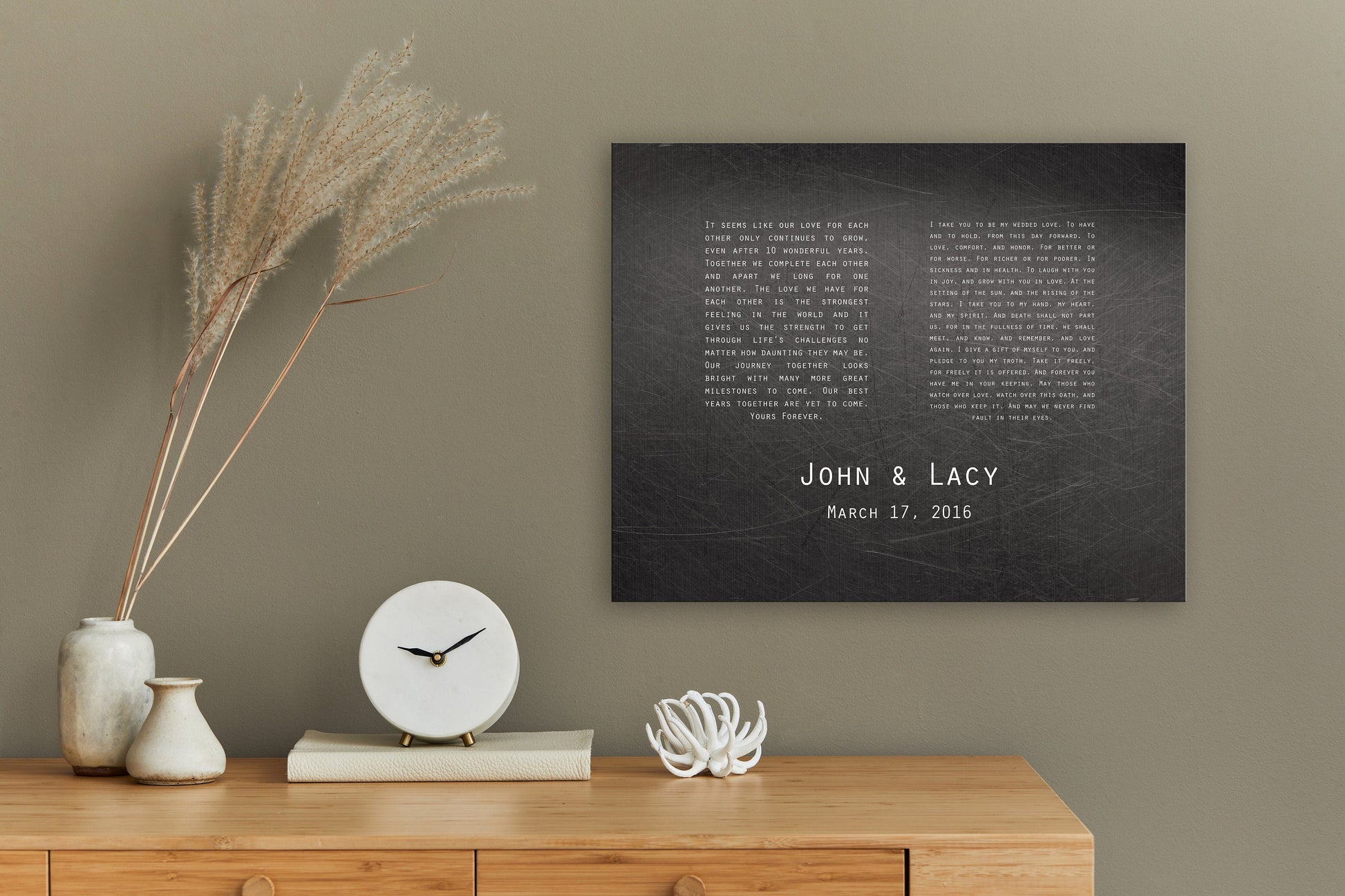 Wedding Vow Art, Wedding vow on iron