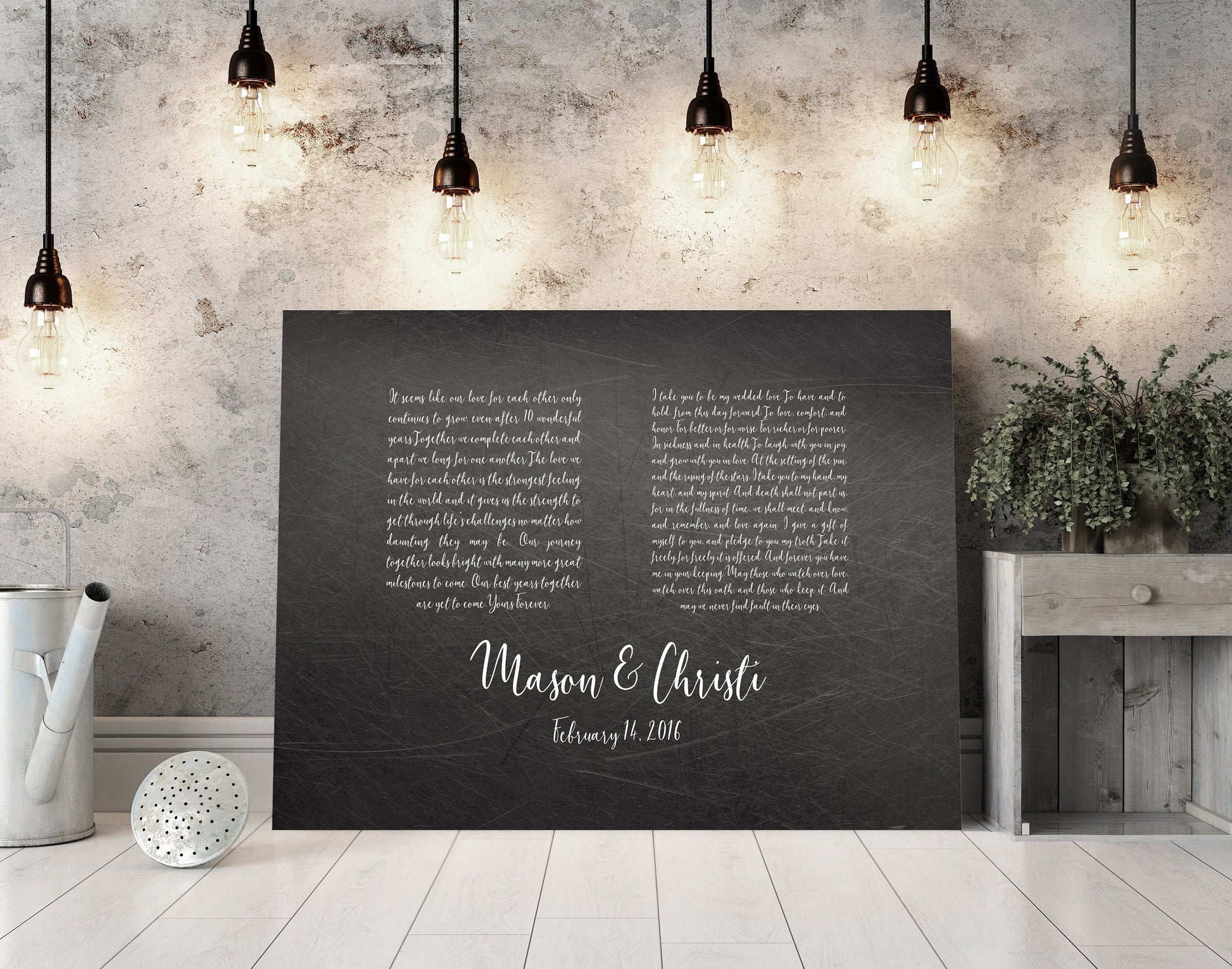 Wedding Vow Art, Wedding vow on iron