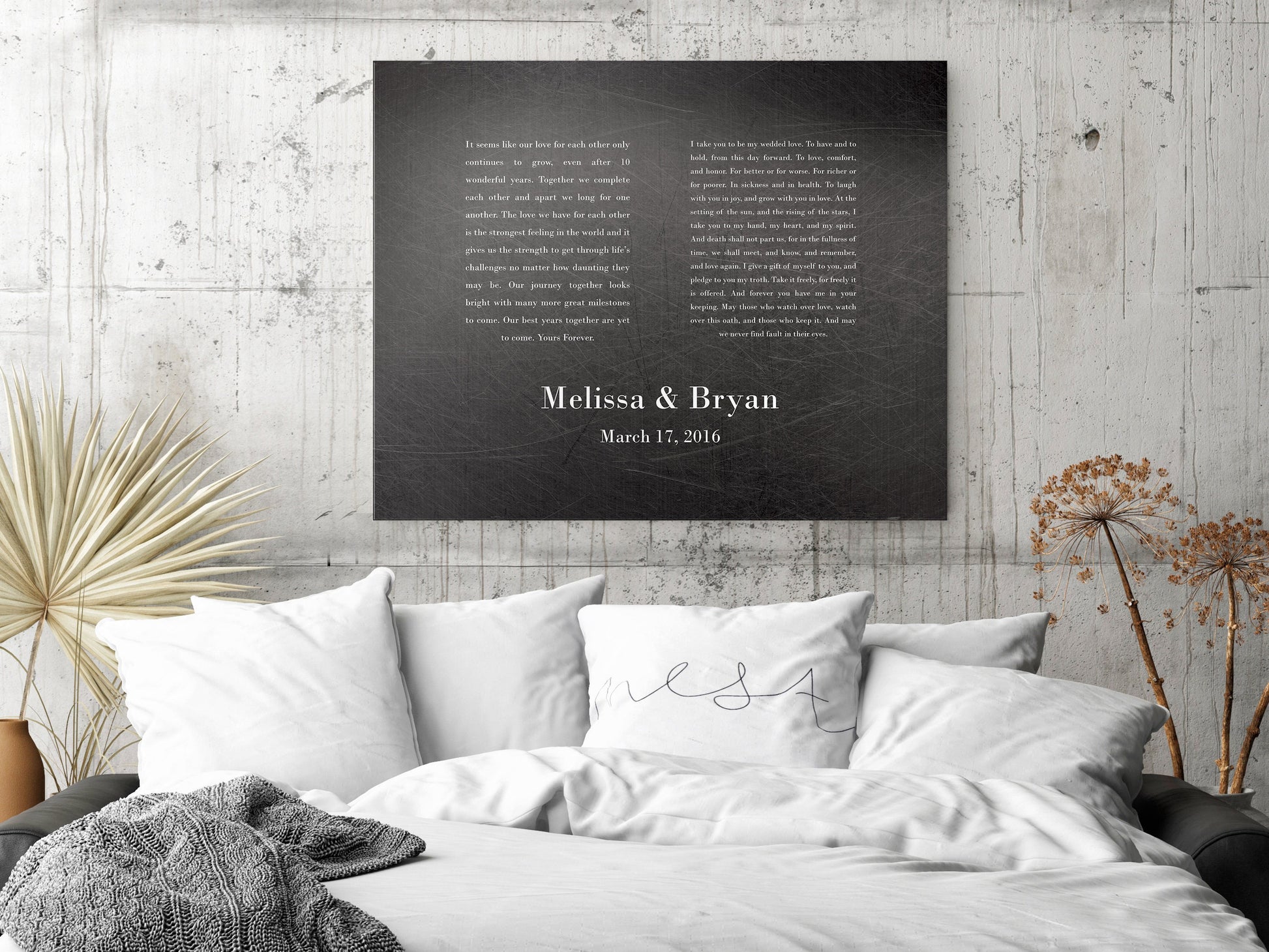 Wedding Vow Art, Wedding vow on iron