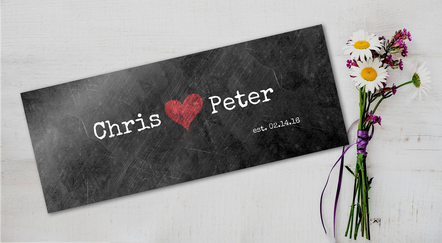 Couples Name Sign, 6 Year Anniversary Gift, Iron Anniversary Gift,  Unique Gift,  6th Anniversary Gift for wife, Established Sign, Iron gift