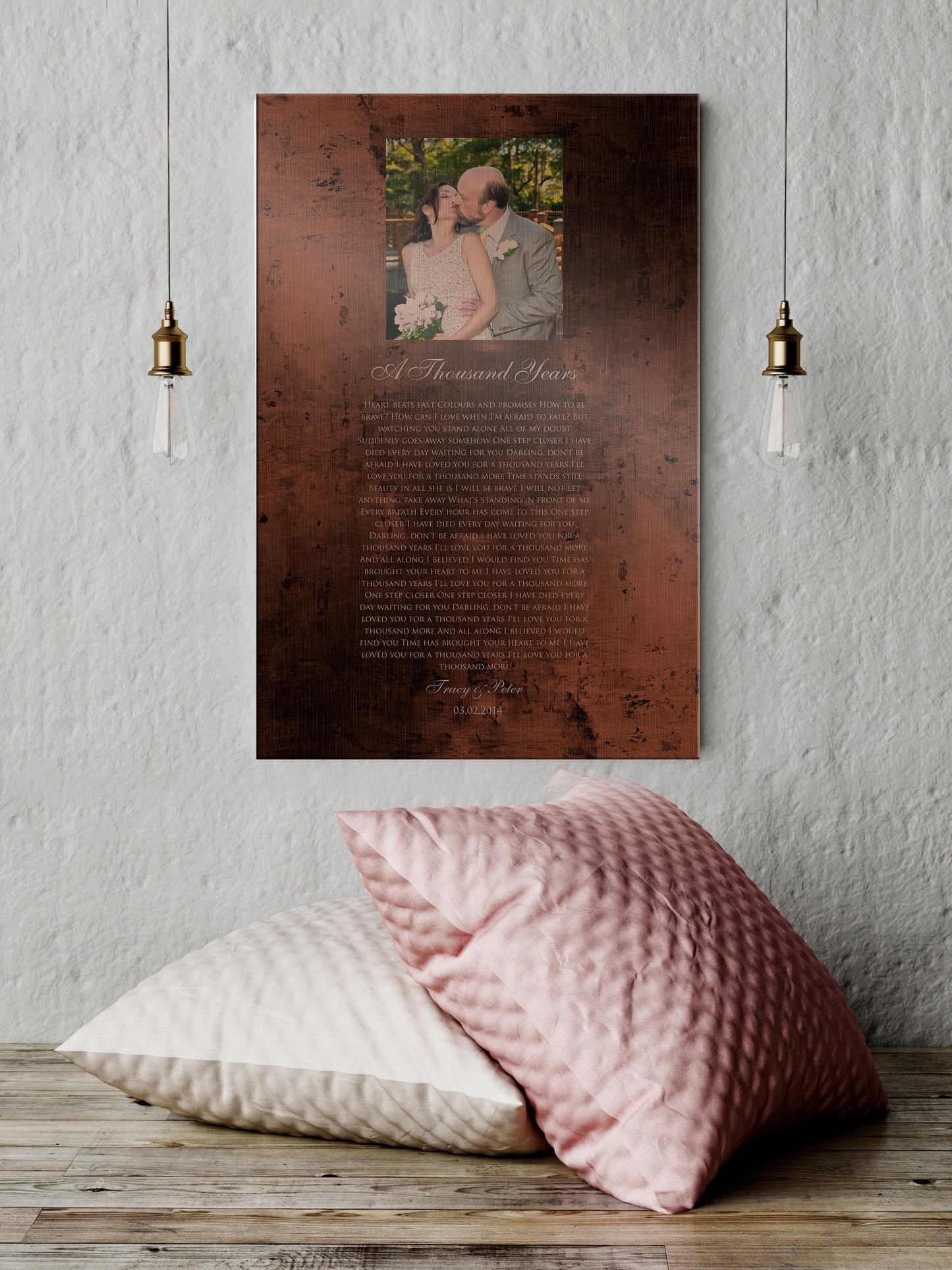 Bronze Anniversary Gift, Wedding Song on Bronze