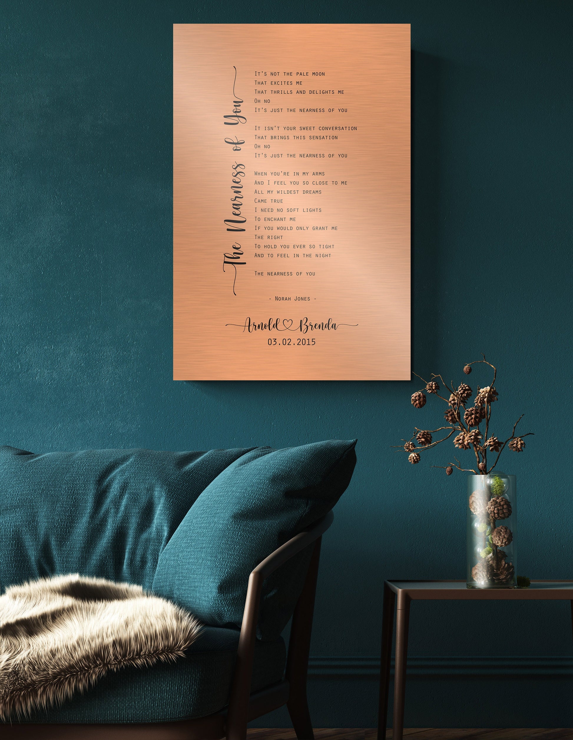 Copper gift for wife, Custom copper gift