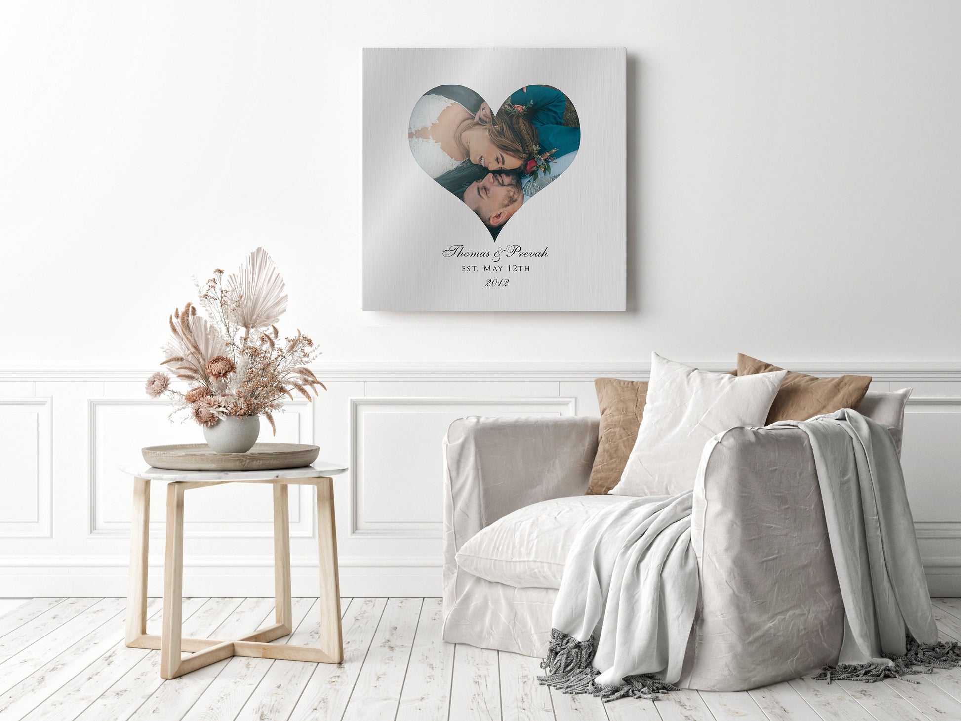 Photo Heart Tin, Plaque, tin gift,  for wife, 10th anniversary gift, photo gift, couples gift wedding gift, est date photo, photo on tin