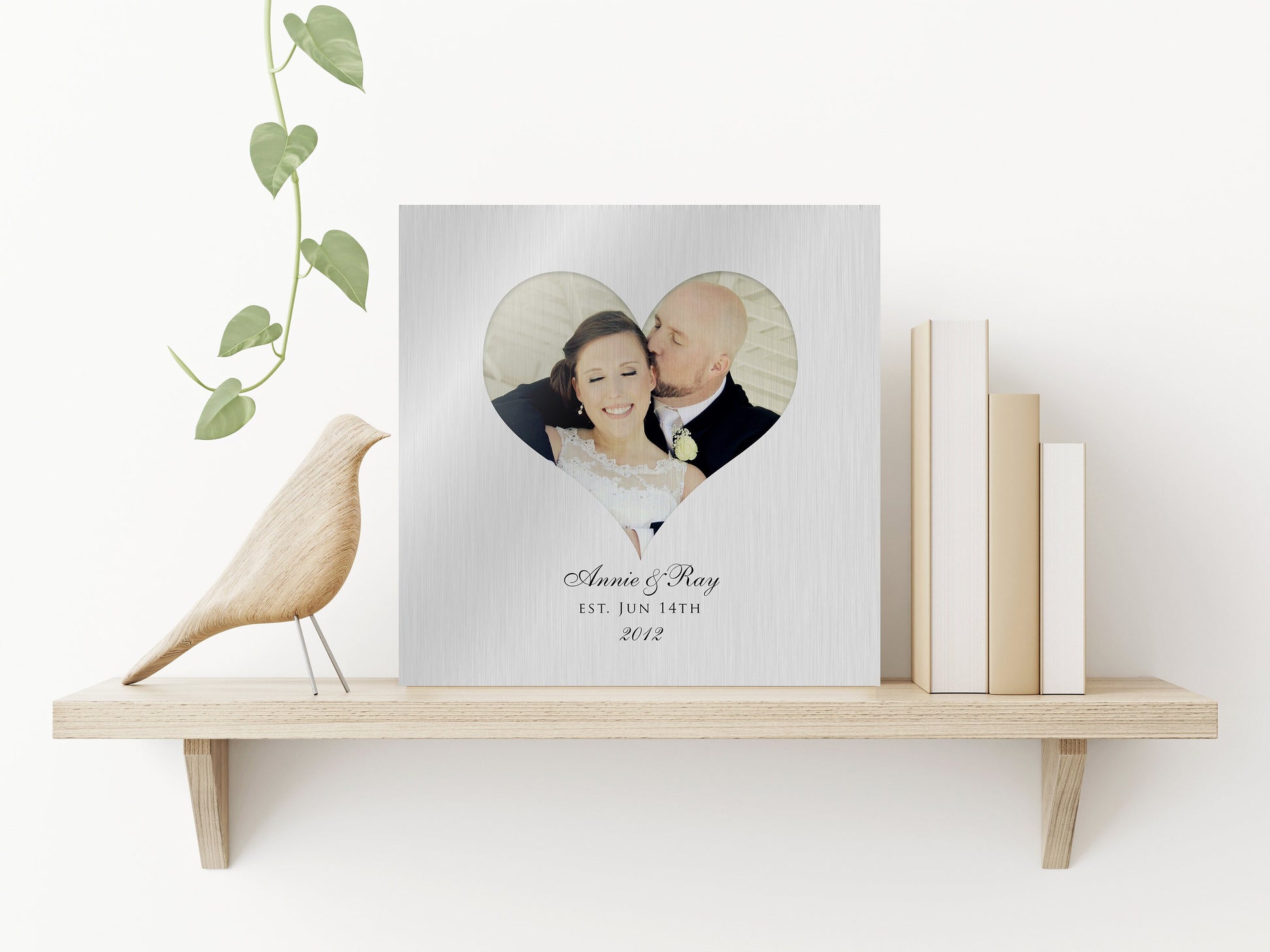 Photo Heart Tin, Plaque, tin gift,  for wife, 10th anniversary gift, photo gift, couples gift wedding gift, est date photo, photo on tin