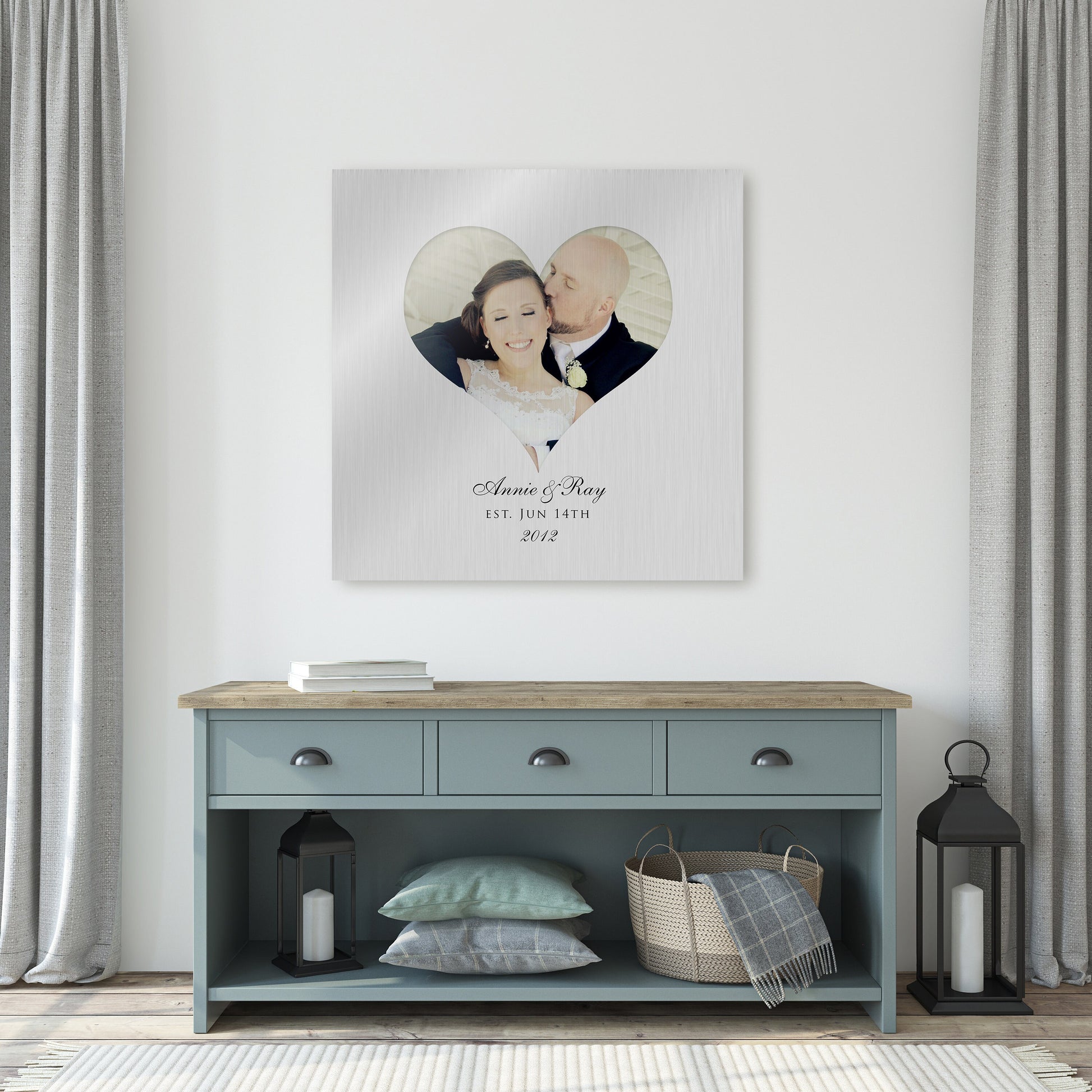 Photo Heart Tin, Plaque, tin gift,  for wife, 10th anniversary gift, photo gift, couples gift wedding gift, est date photo, photo on tin