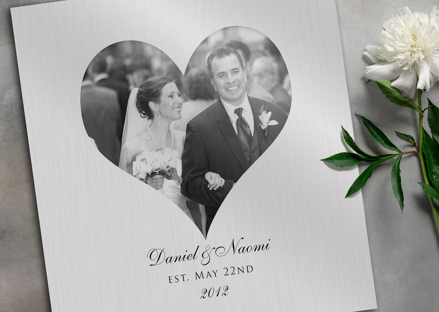 Photo Heart Tin, Plaque, tin gift,  for wife, 10th anniversary gift, photo gift, couples gift wedding gift, est date photo, photo on tin