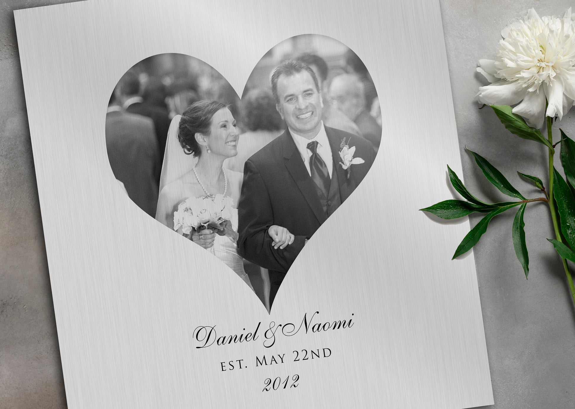 Photo Heart Tin, Plaque, tin gift,  for wife, 10th anniversary gift, photo gift, couples gift wedding gift, est date photo, photo on tin