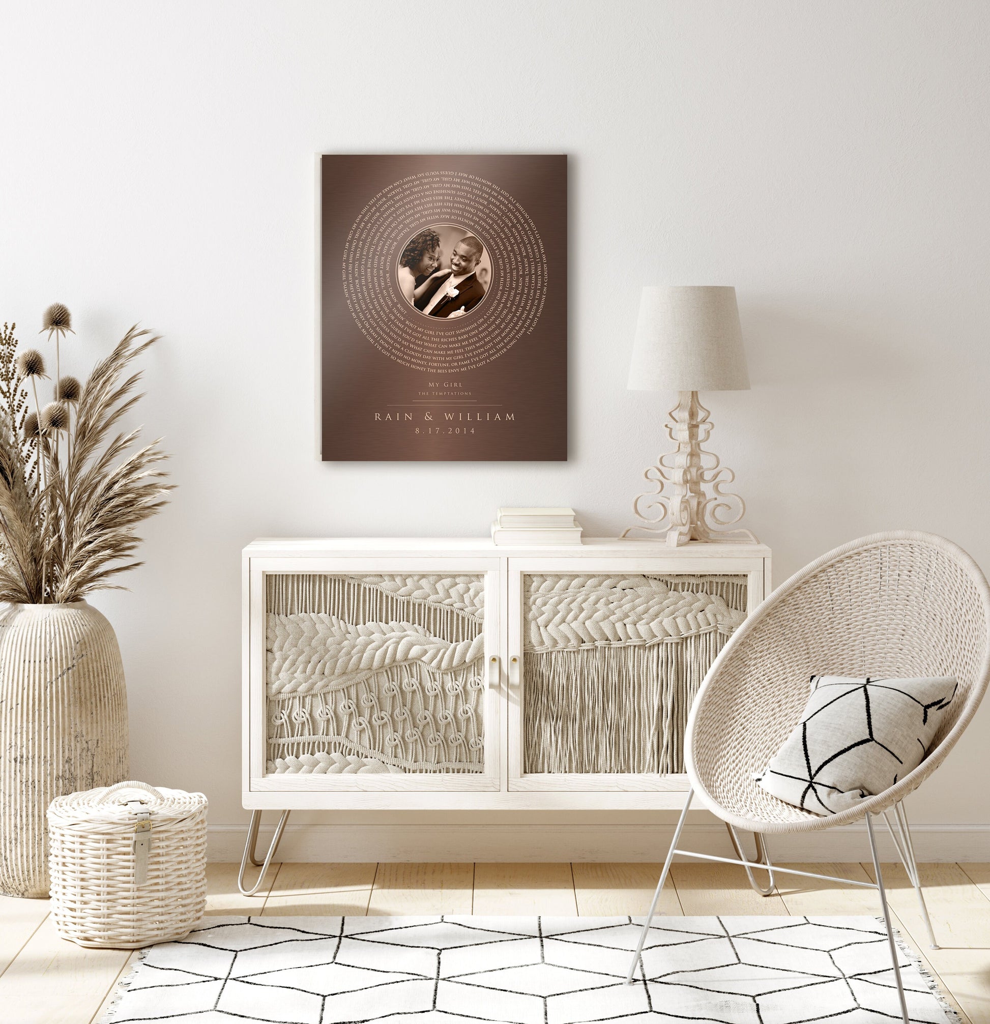 Bronze Vinyl Record Song Art, Bronze Gift, Bronzed Photo, Personalized Anniversary Gift, 8 year gift, Bronze Gift for him, 19 Year