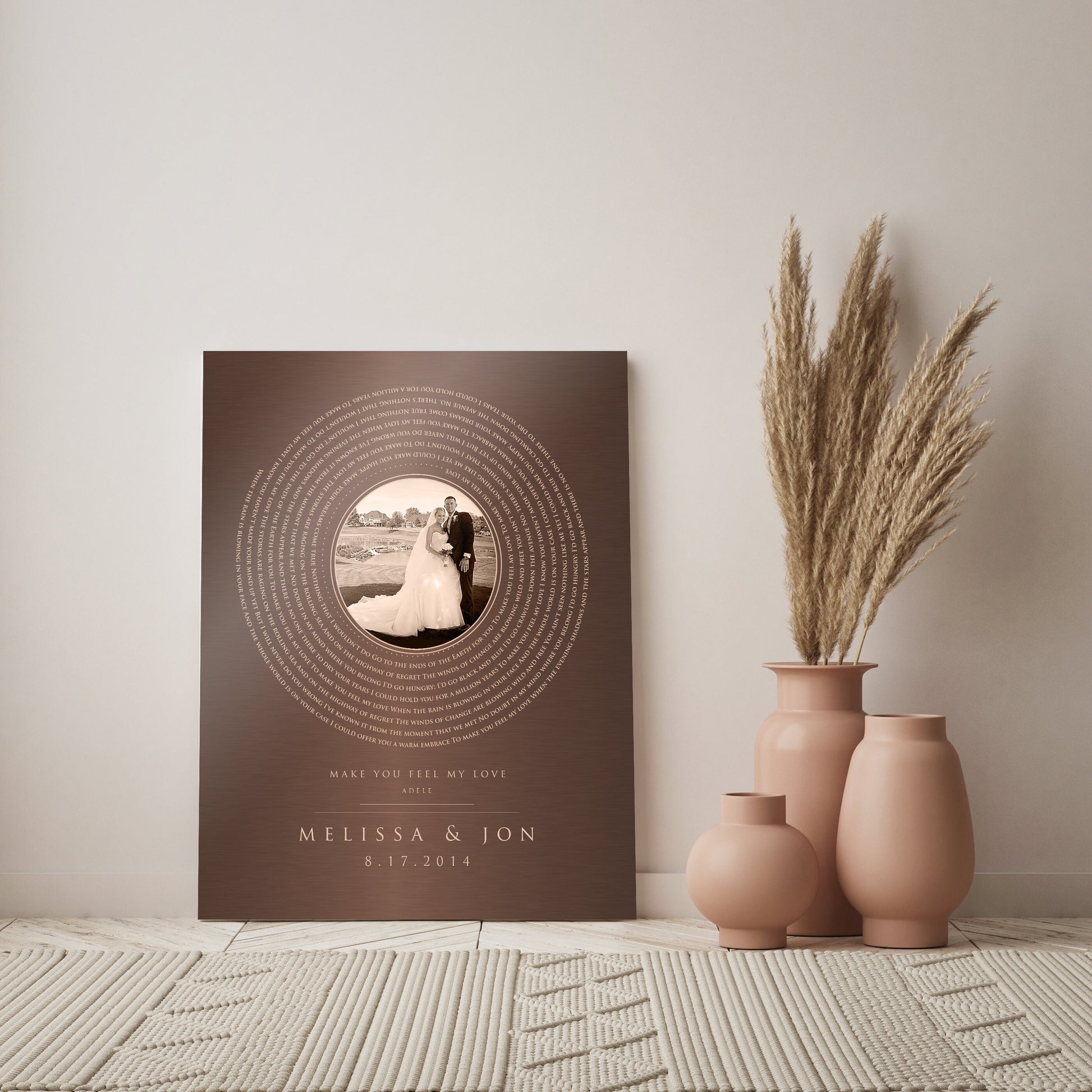 Bronze Vinyl Record Song Art, Bronze Gift, Bronzed Photo, Personalized Anniversary Gift, 8 year gift, Bronze Gift for him, 19 Year