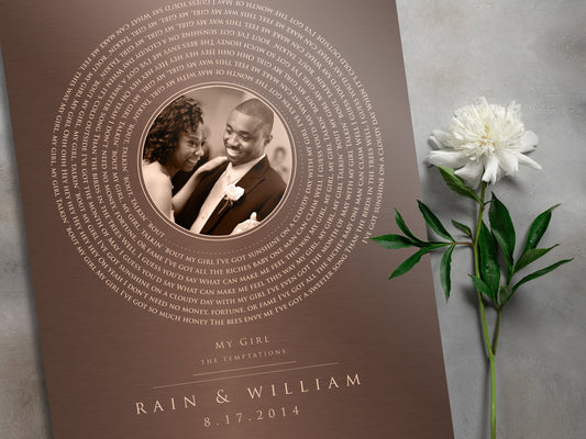 Bronze Vinyl Record Song Art, Bronze Gift, Bronzed Photo, Personalized Anniversary Gift, 8 year gift, Bronze Gift for him, 19 Year