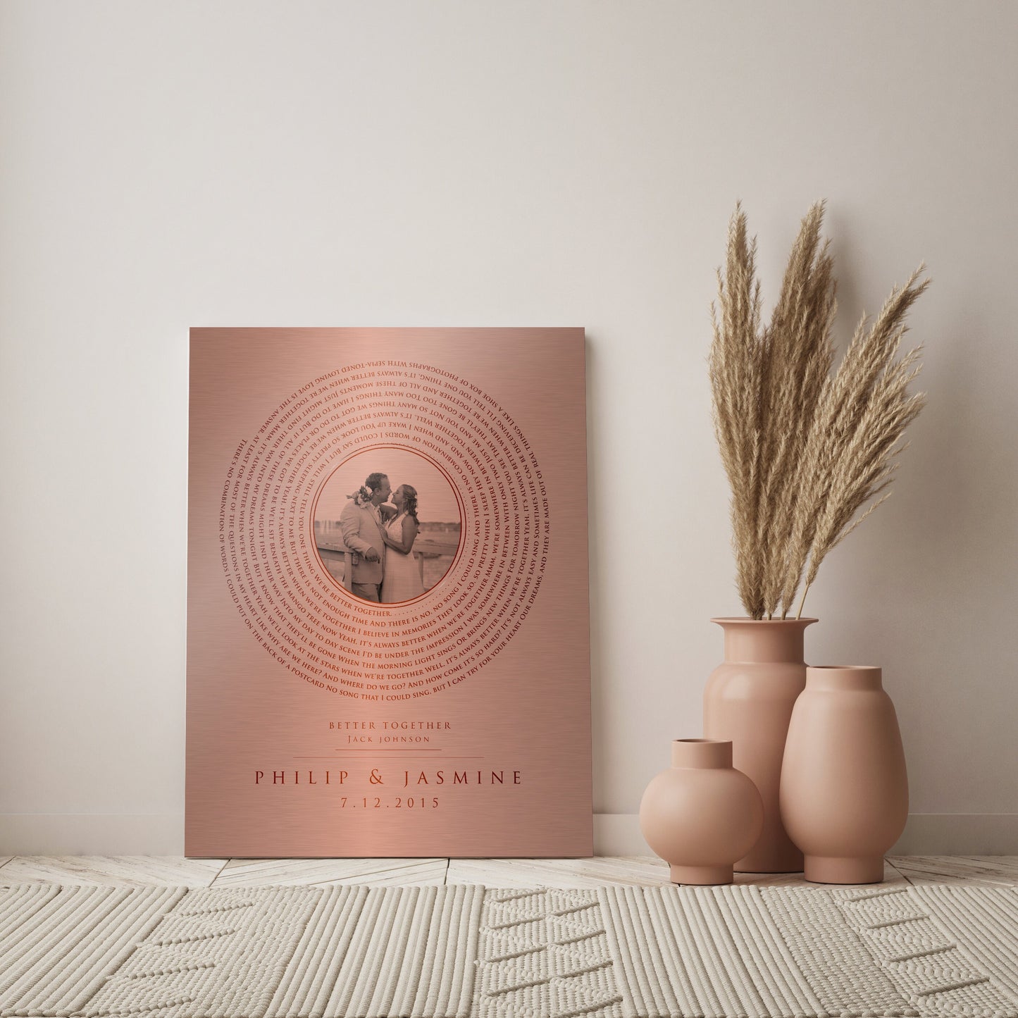 Copper Vinyl Record Song Art, Copper Gift, Copper Photo, Personalized Anniversary Gift, 7 year gift, Copper Gift for him, Wife 19 Year gift