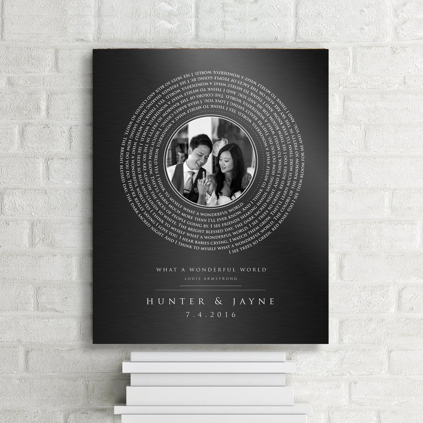 Iron Anniversary Record Song Art, 6th Anniversary couples plaque, Photo Gift, Personalized Anniversary Gift, 6 year gift, men's iron gift