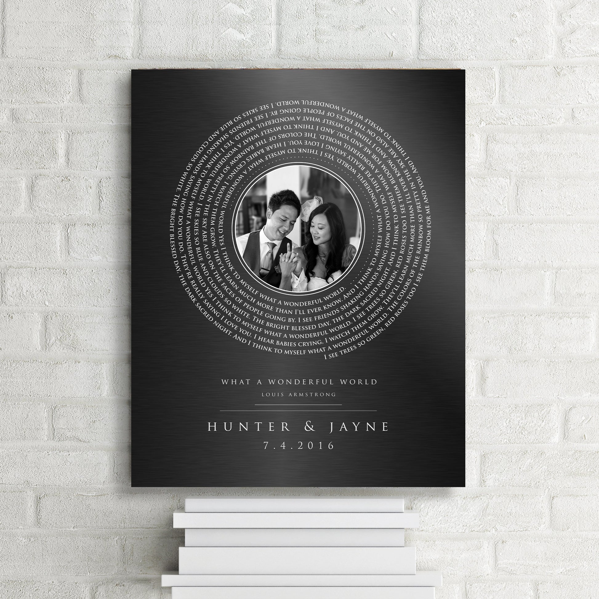 Iron Anniversary Record Song Art, 6th Anniversary couples plaque, Photo Gift, Personalized Anniversary Gift, 6 year gift, men's iron gift