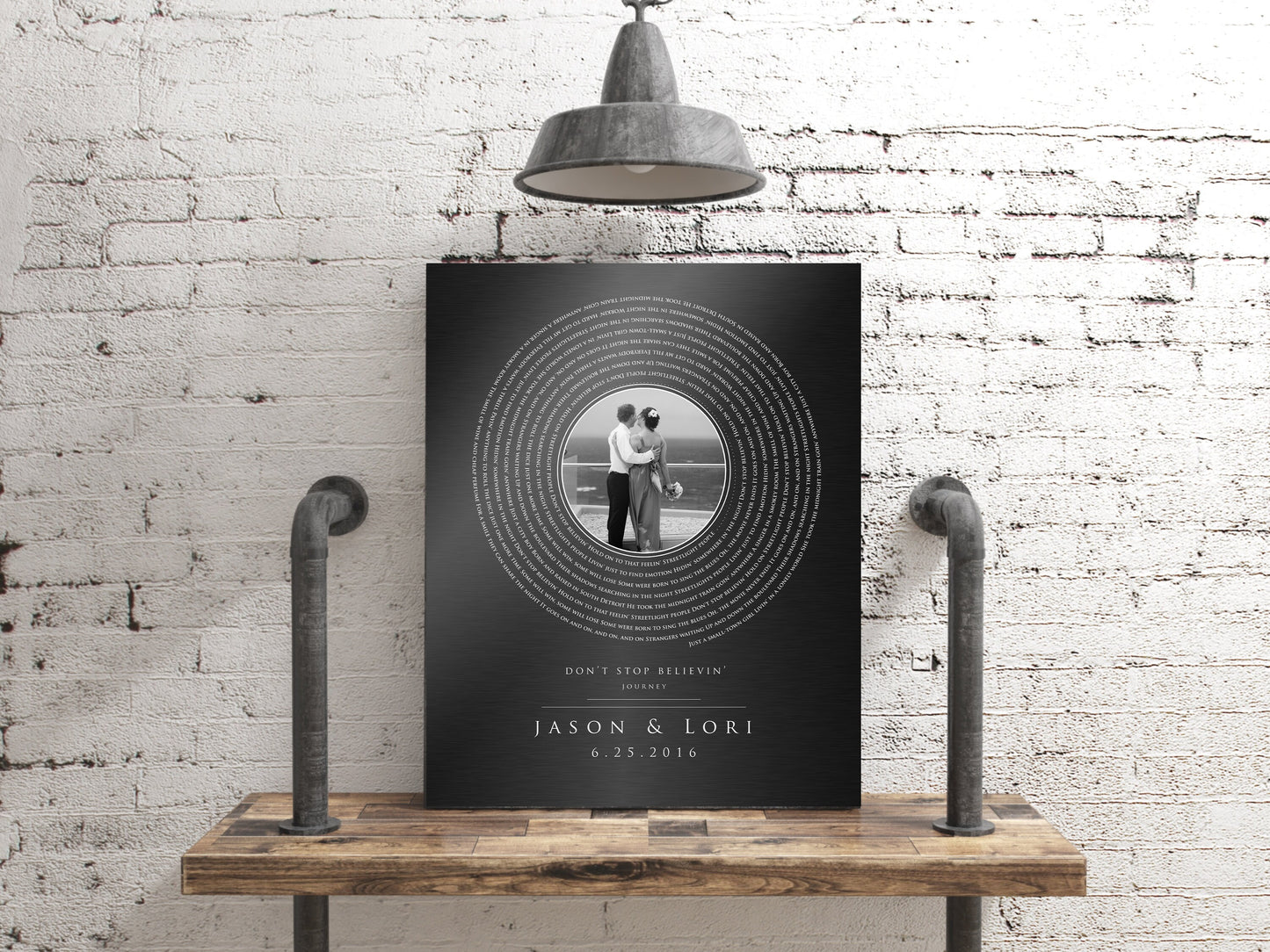 Iron Anniversary Record Song Art, 6th Anniversary couples plaque, Photo Gift, Personalized Anniversary Gift, 6 year gift, men's iron gift