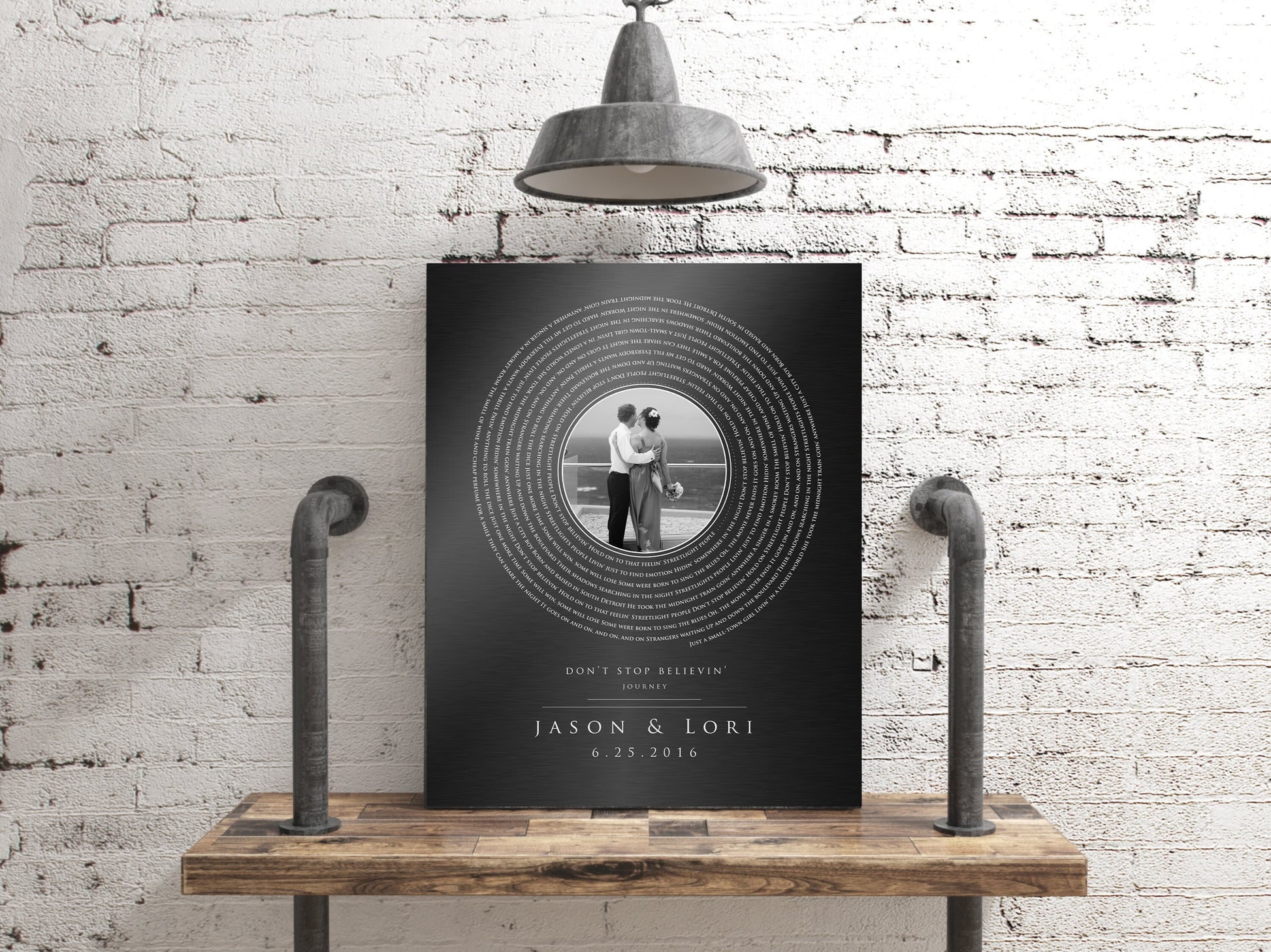 Iron Anniversary Record Song Art, 6th Anniversary couples plaque, Photo Gift, Personalized Anniversary Gift, 6 year gift, men's iron gift