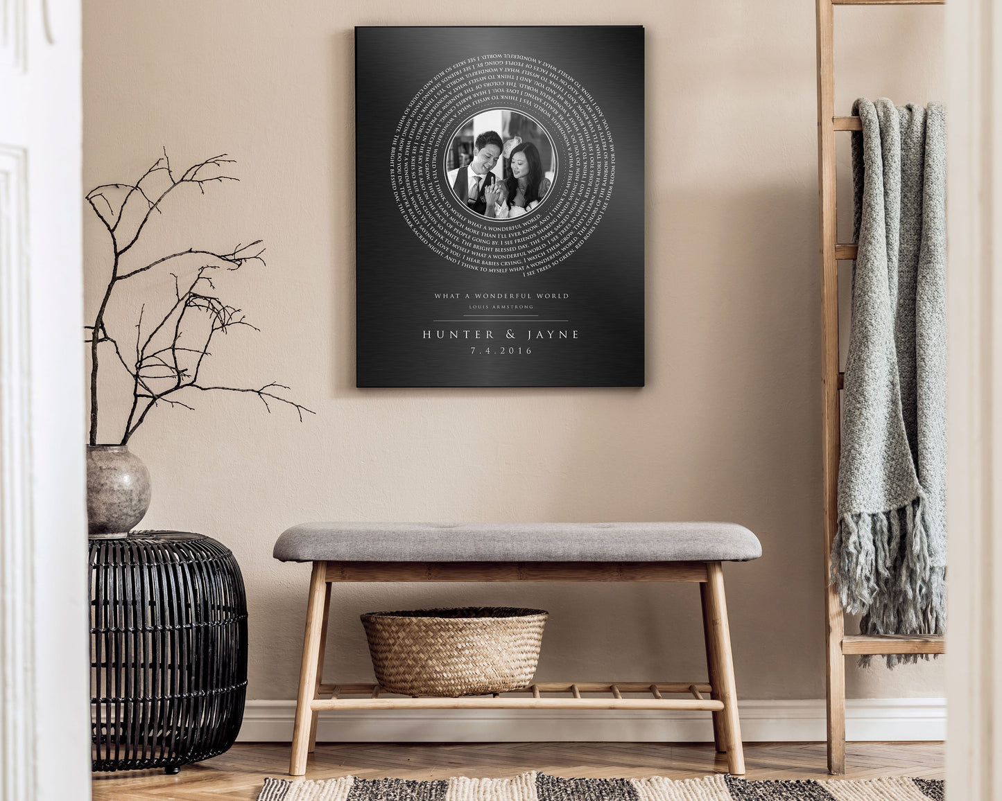 Iron Anniversary Record Song Art, 6th Anniversary couples plaque, Photo Gift, Personalized Anniversary Gift, 6 year gift, men's iron gift