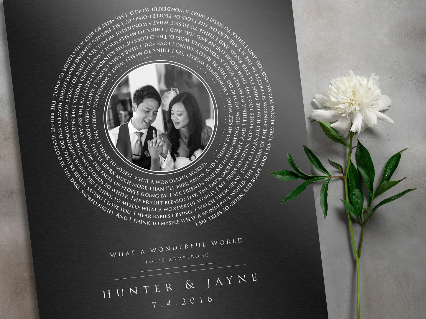 Iron Anniversary Record Song Art, 6th Anniversary couples plaque, Photo Gift, Personalized Anniversary Gift, 6 year gift, men's iron gift