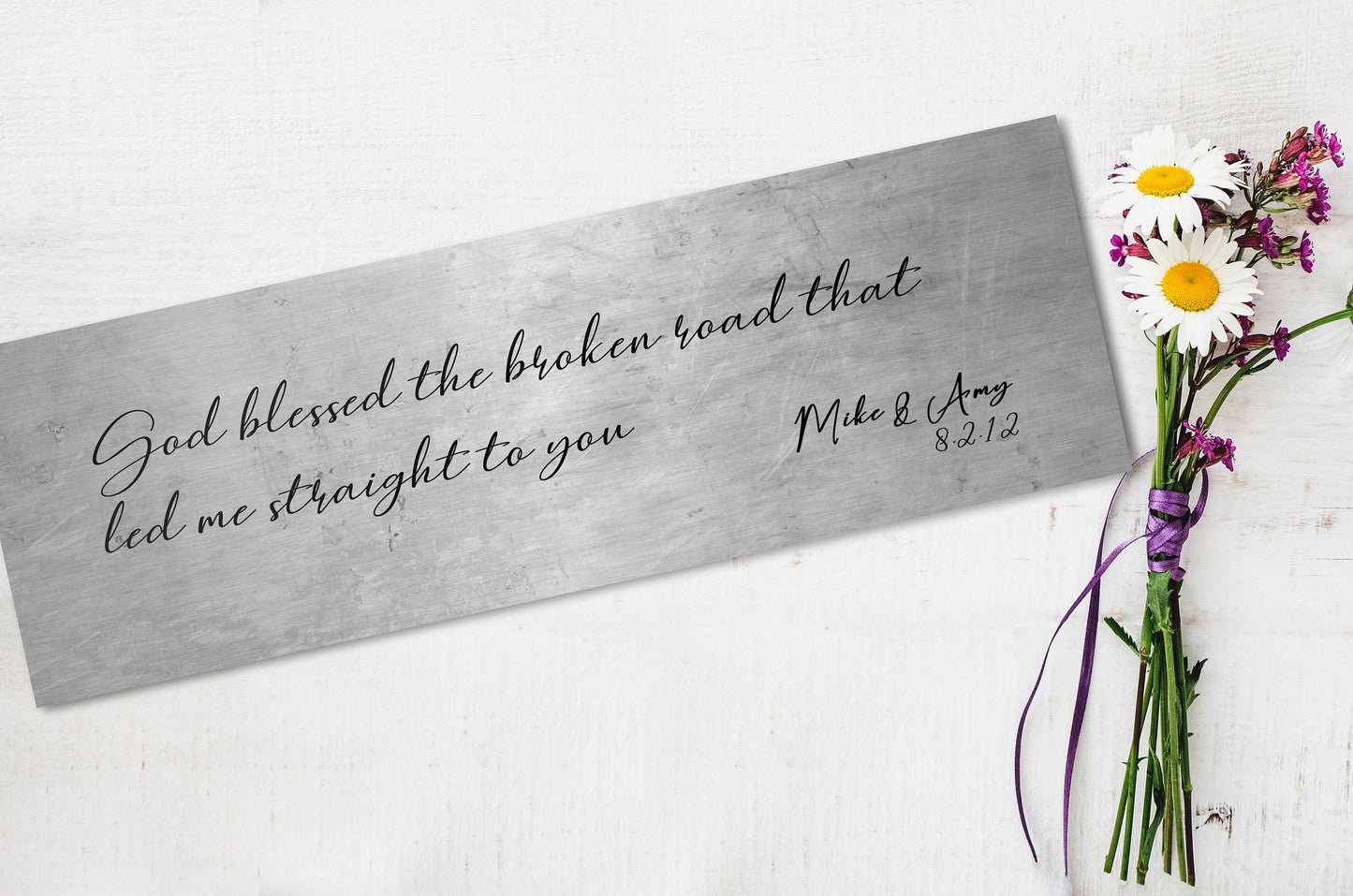 Romantic Tin Gift, Song quote sign, Sign with song lyric, Women anniversary plaque, 10th anniverary momento, Custom Gift for Wife, Est sign