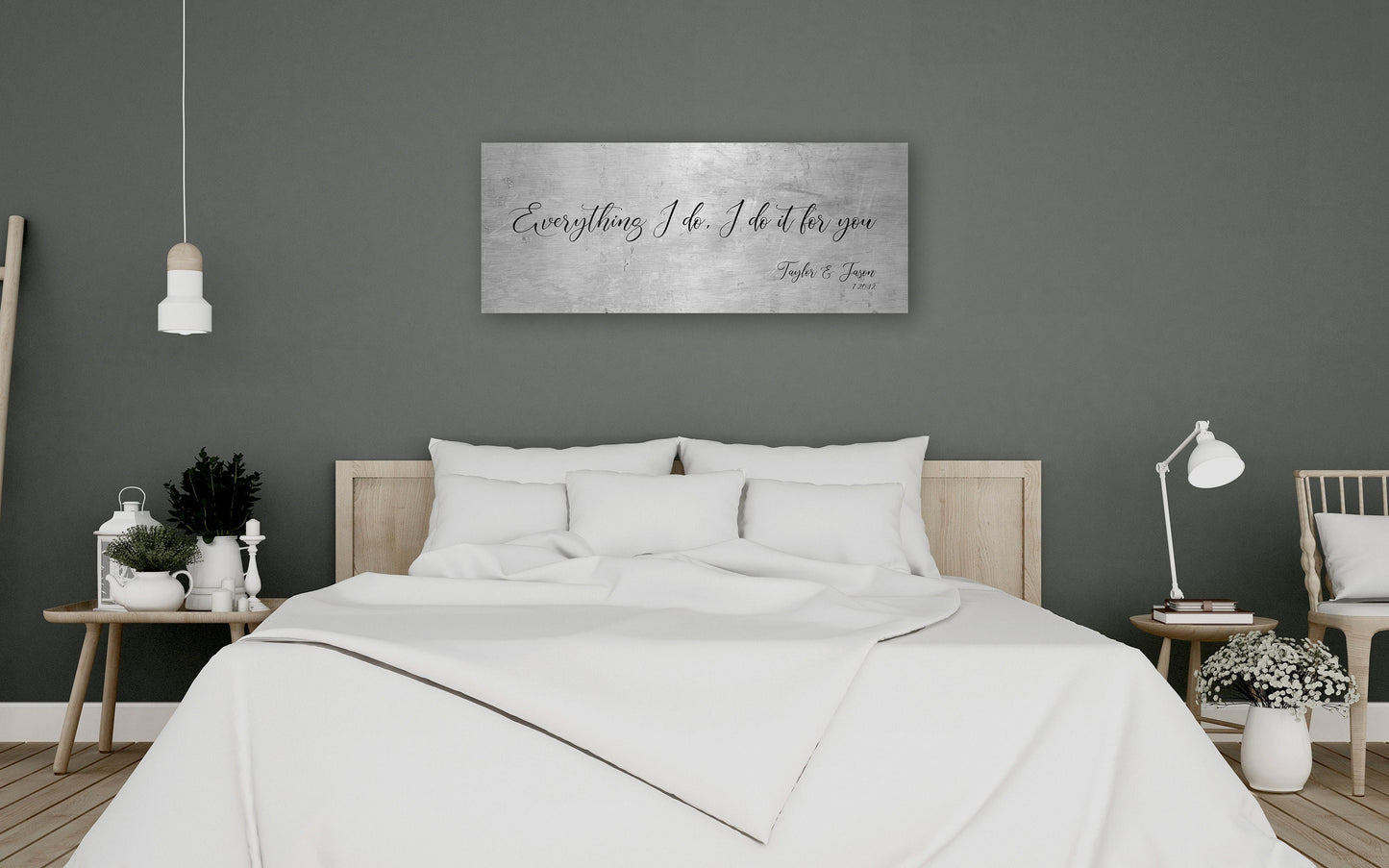 Romantic Tin Gift, Song quote sign, Sign with song lyric, Women anniversary plaque, 10th anniverary momento, Custom Gift for Wife, Est sign