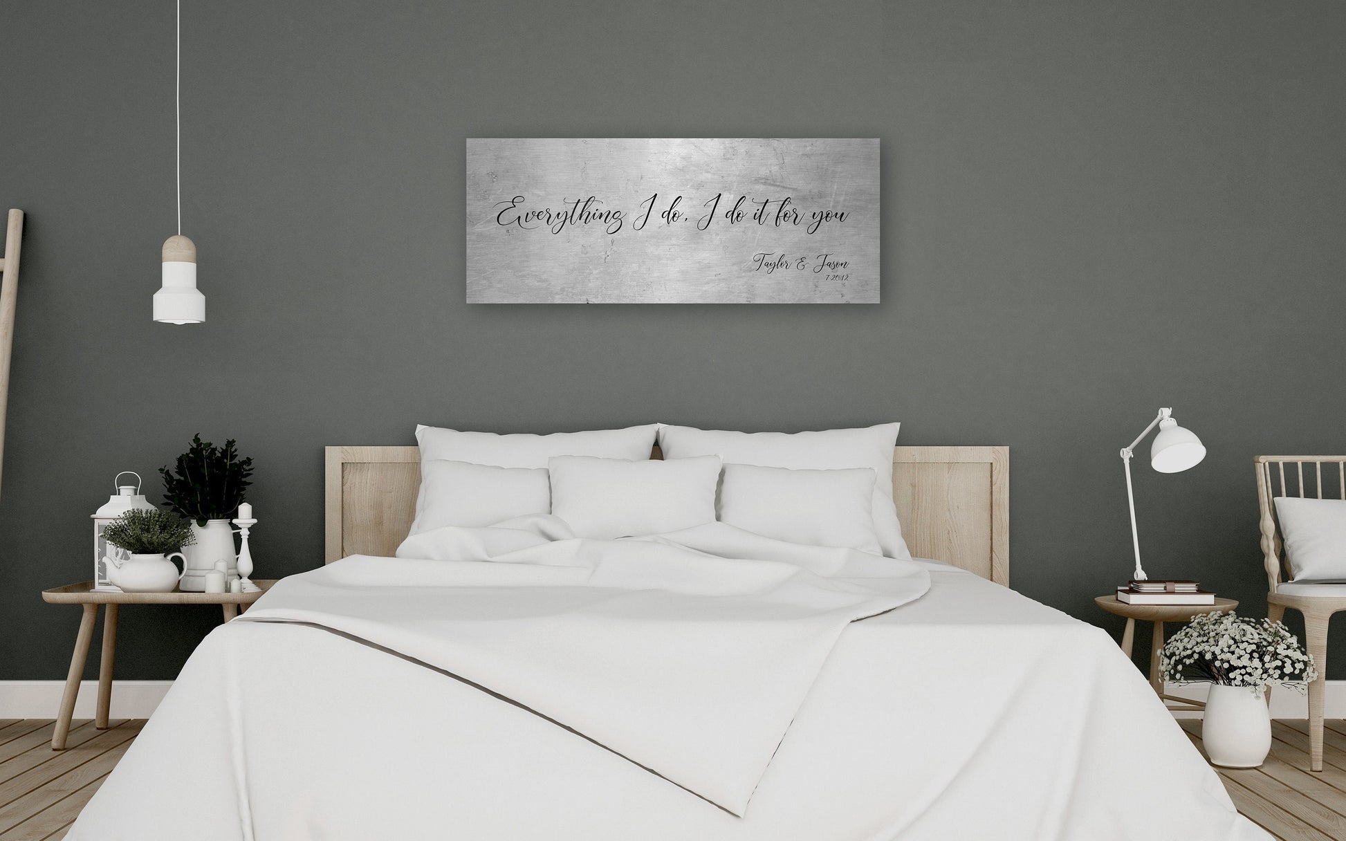 Romantic Tin Gift, Song quote sign, Sign with song lyric, Women anniversary plaque, 10th anniverary momento, Custom Gift for Wife, Est sign