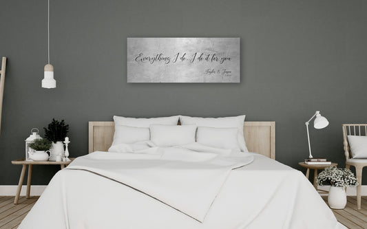 Romantic Tin Gift, Song quote sign, Sign with song lyric, Women anniversary plaque, 10th anniverary momento, Custom Gift for Wife, Est sign