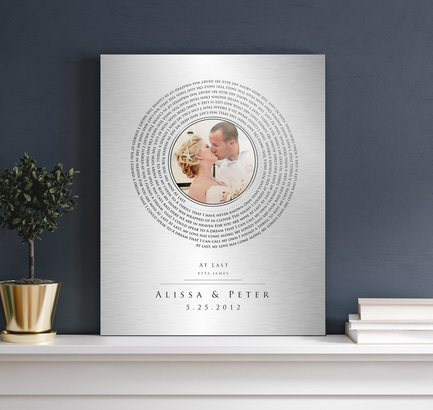 Personalized Photo Tin Vinyl Record Song Art, Song on Tin