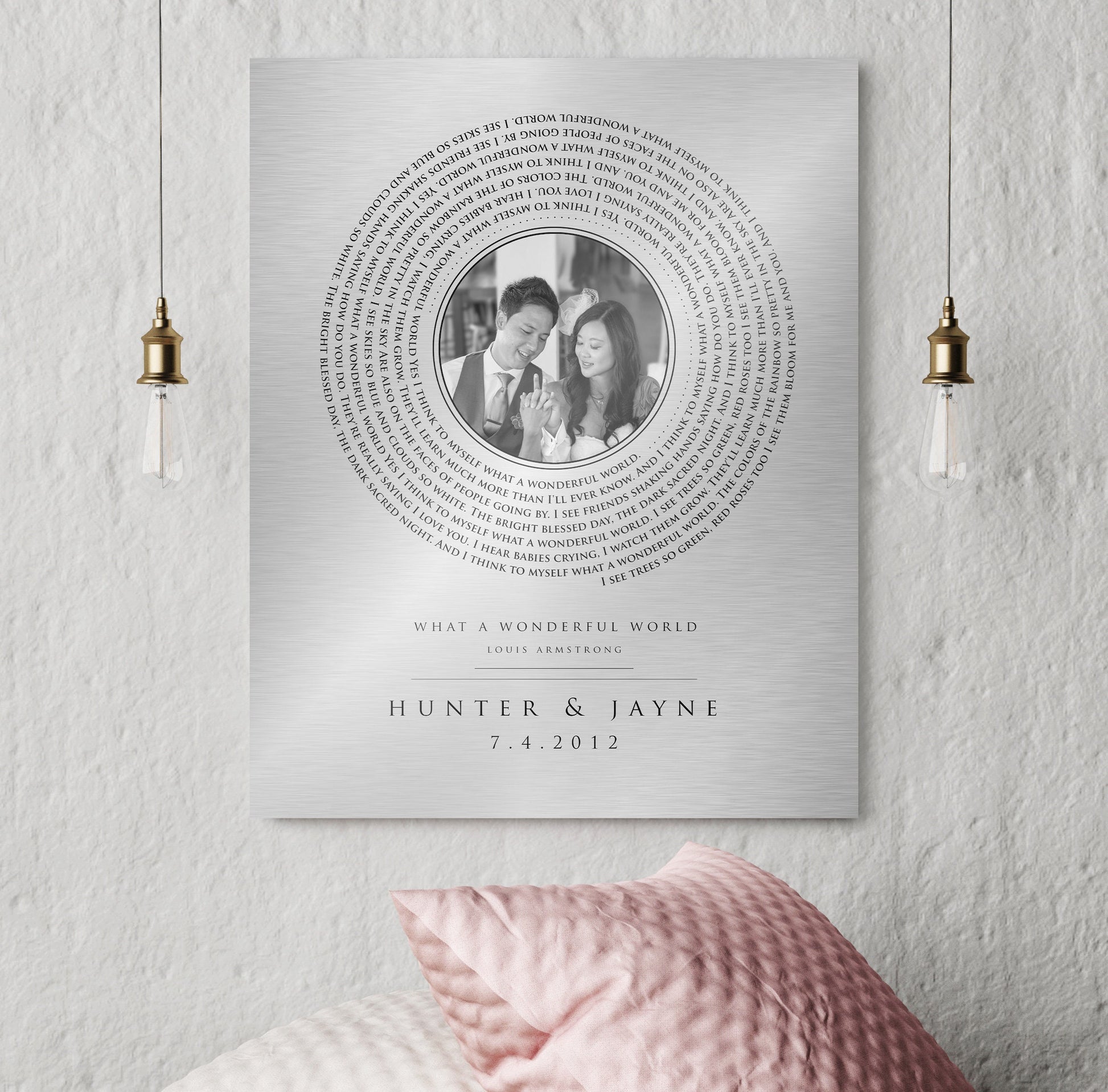 Personalized Photo Tin Vinyl Record Song Art, Song on Tin