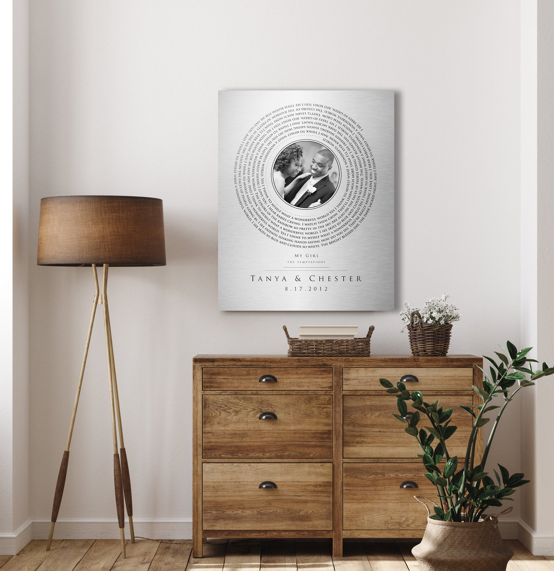 Personalized Photo Tin Vinyl Record Song Art, Song on Tin