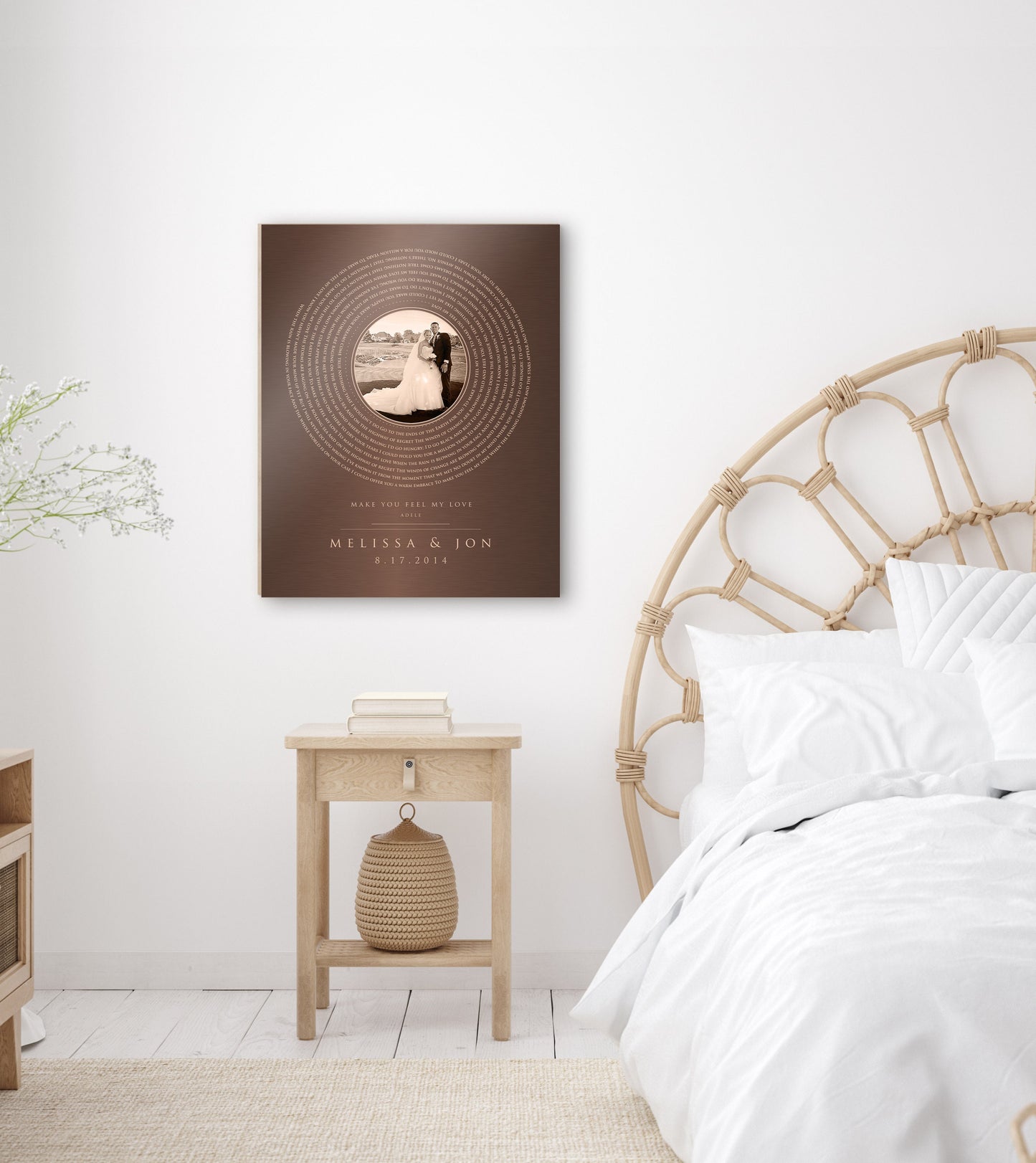 Bronze Vinyl Record Song Art, Bronze Gift, Bronzed Photo, Personalized Anniversary Gift, 8 year gift, Bronze Gift for him, 19 Year