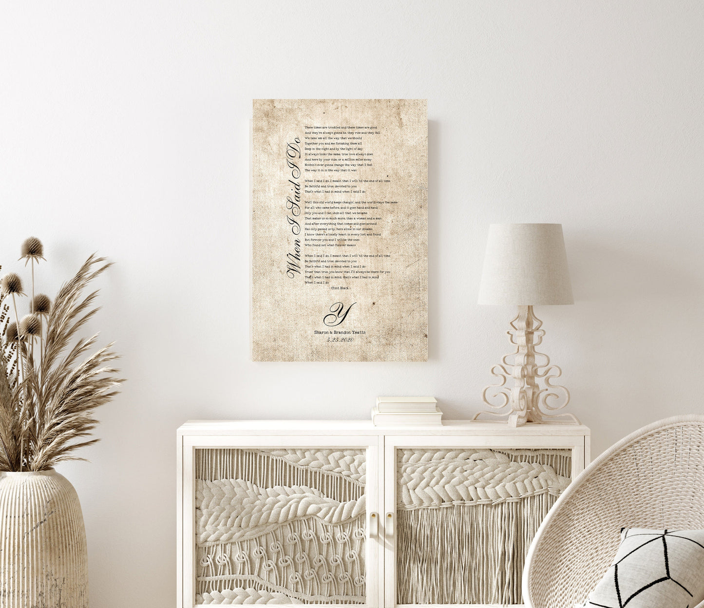 2nd Anniversary Heirloom, Our Song on Cotton, 2 Year Anniversary Gift, Song Lyric art, Anniversary Gift Women, For wife, couples cotton gift