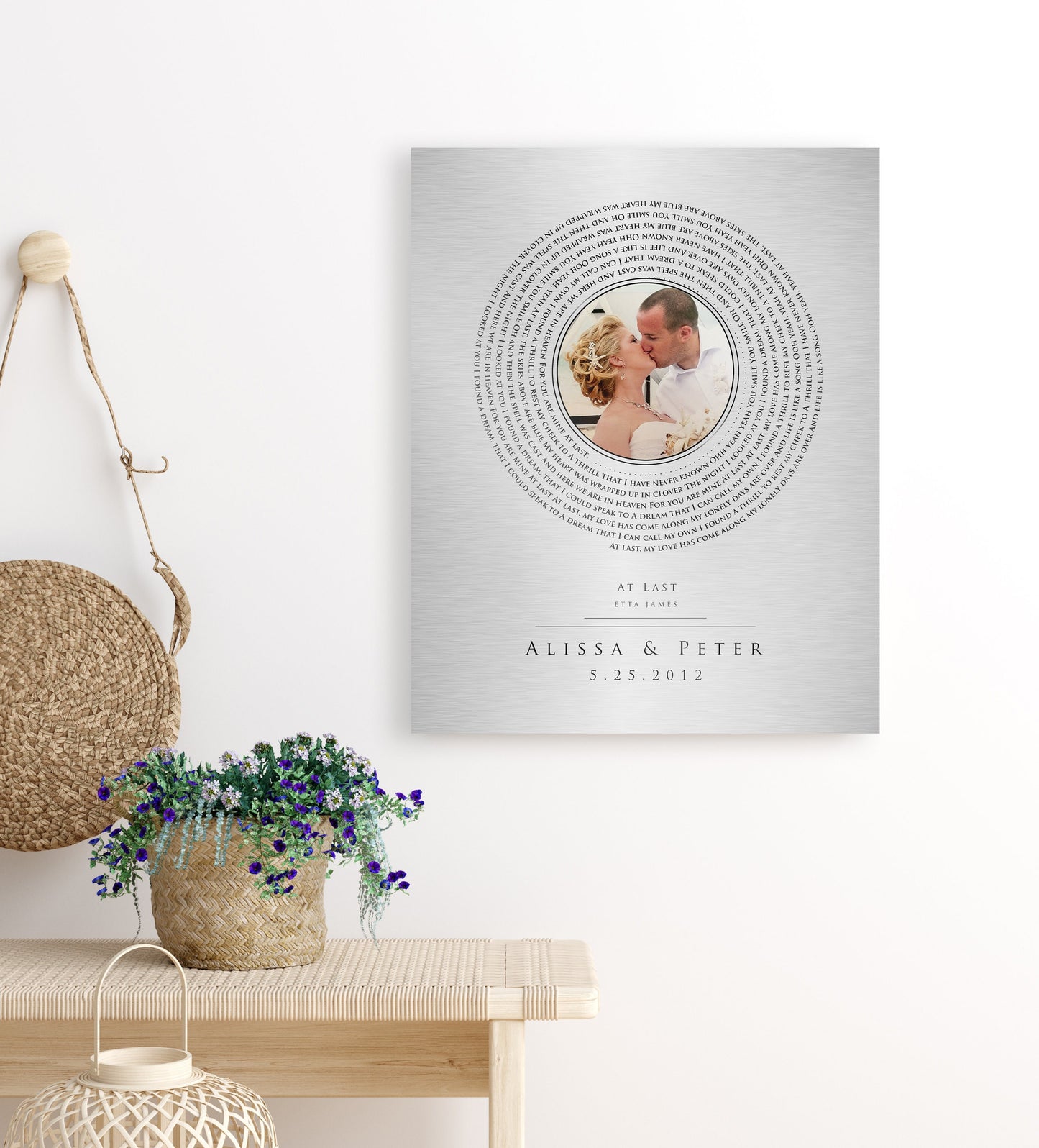 Personalized Photo Tin Vinyl Record Song Art, Song on Tin