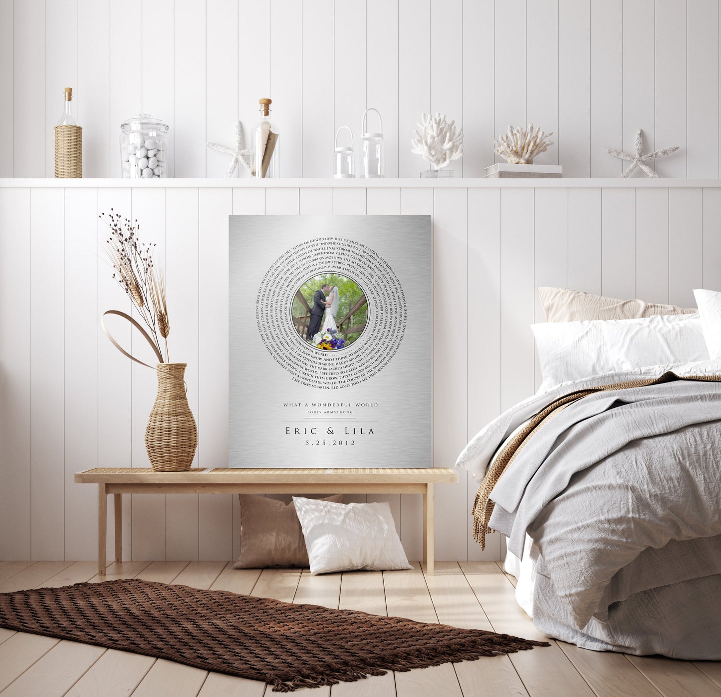 Personalized Photo Tin Vinyl Record Song Art, Song on Tin