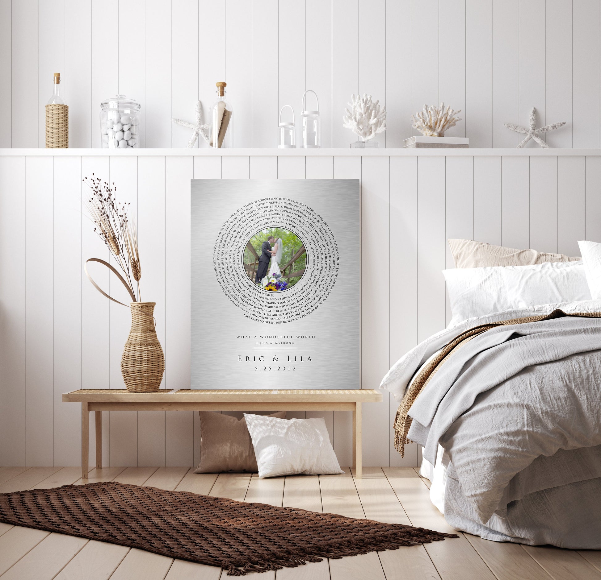 Personalized Photo Tin Vinyl Record Song Art, Song on Tin