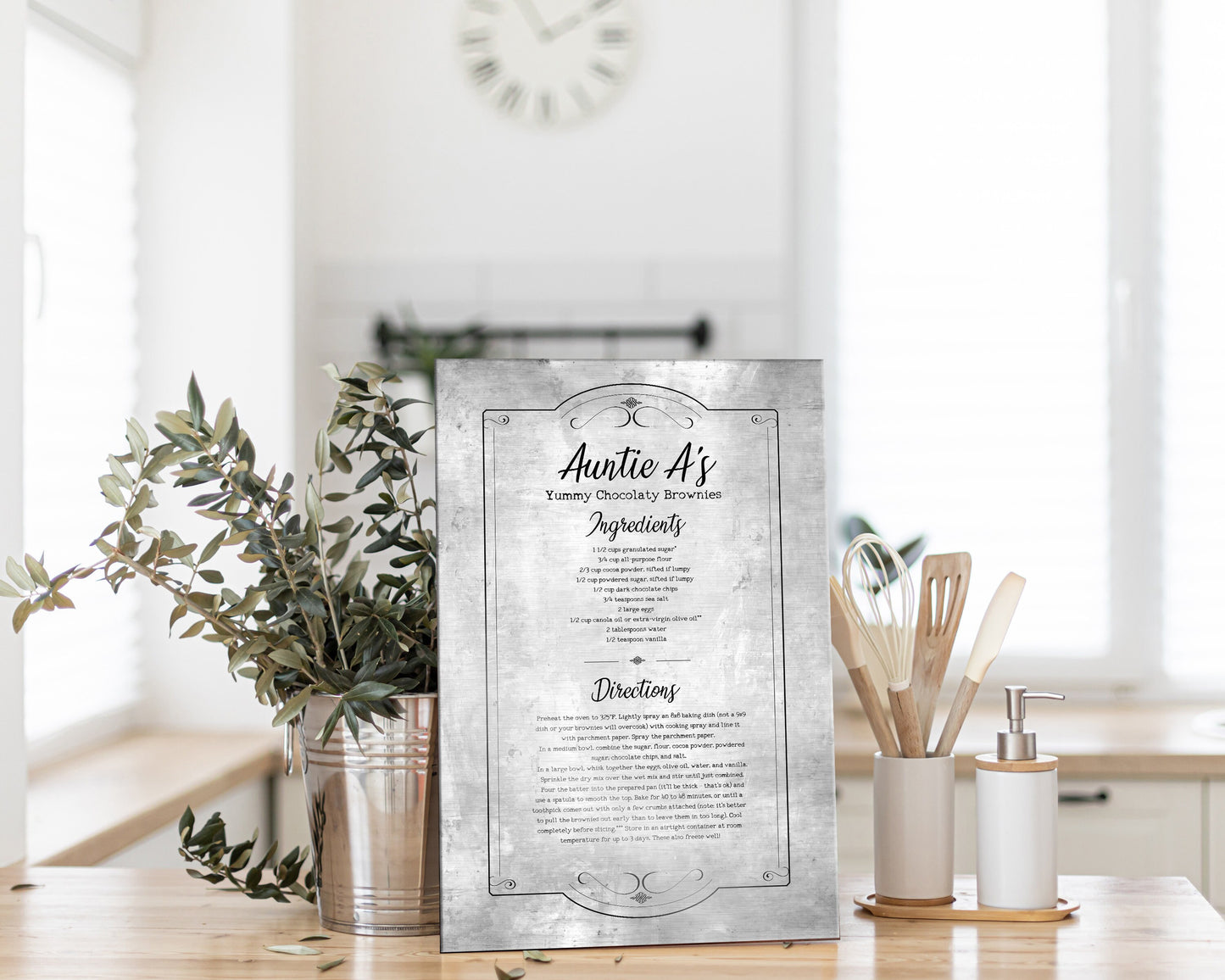 Handwritten Recipe, Family Recipe Gift, Recipe Tin, Recipe Wall Art, Recipe Gift, Vintage  Kitchen Sign, Ktichen Recipe, Sign with Recipe