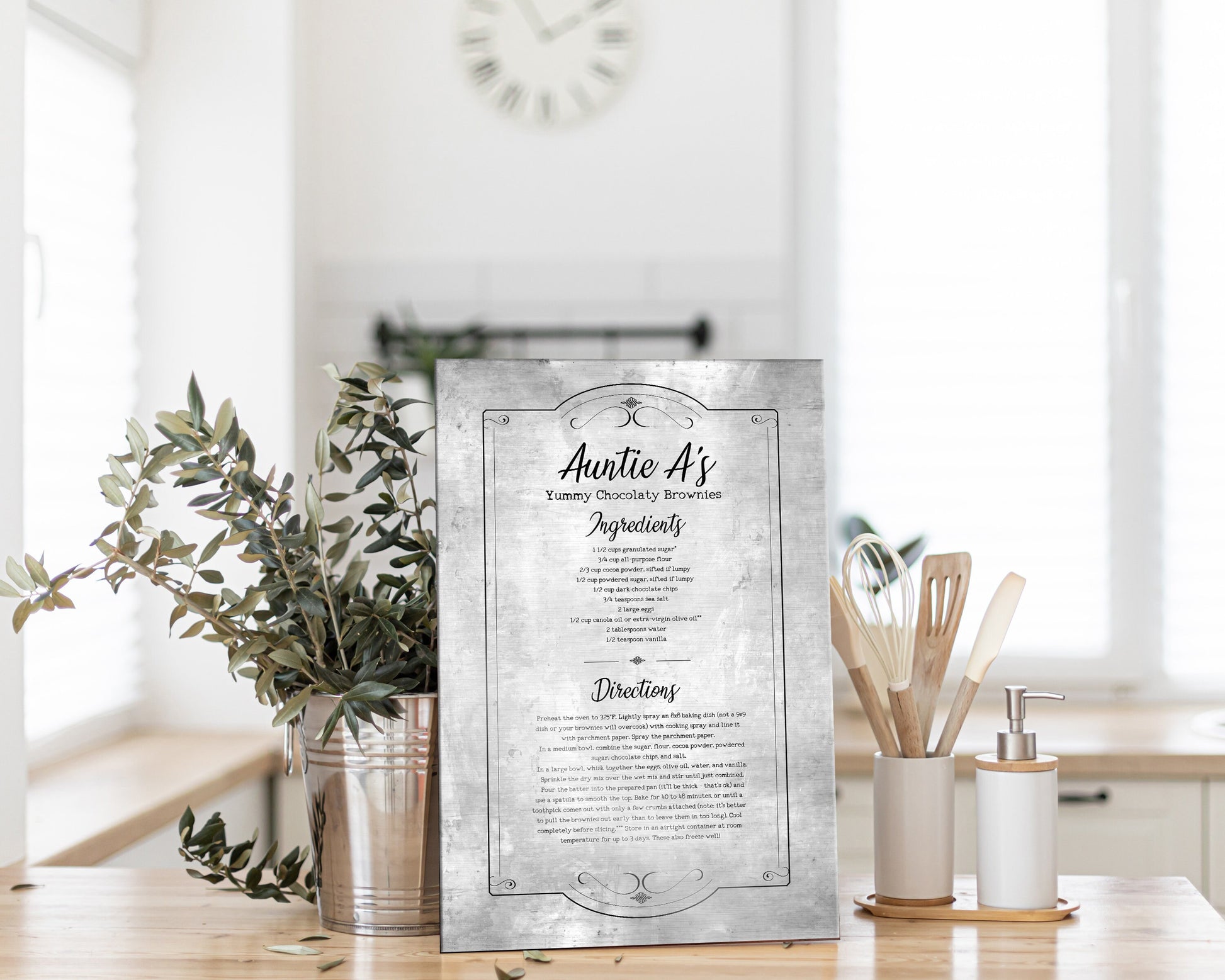 Handwritten Recipe, Family Recipe Gift, Recipe Tin, Recipe Wall Art, Recipe Gift, Vintage  Kitchen Sign, Ktichen Recipe, Sign with Recipe