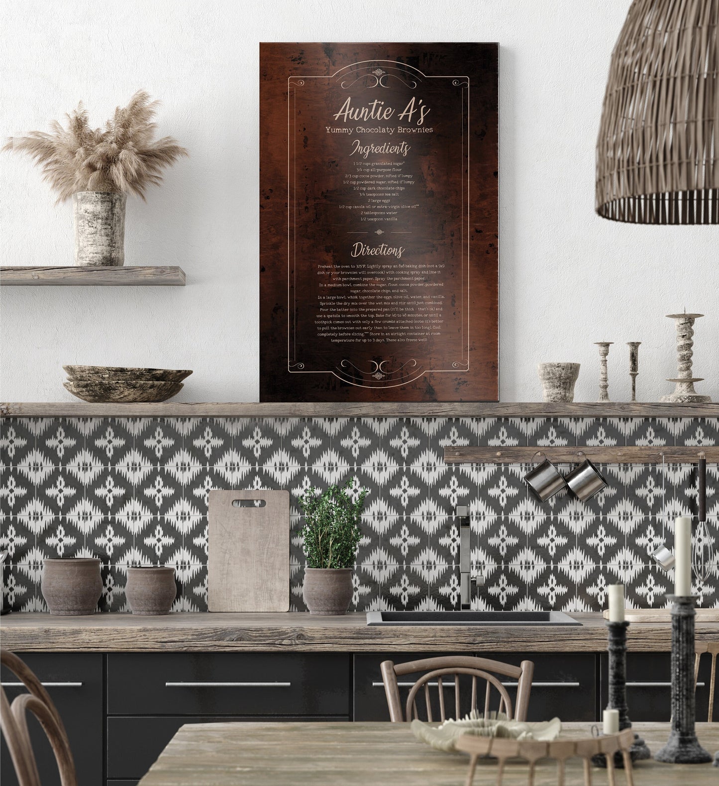 Handwritten Recipe, Family Recipe Gift, Recipe Tin, Recipe Wall Art, Recipe Gift, Vintage  Kitchen Sign, Ktichen Recipe, Sign with Recipe