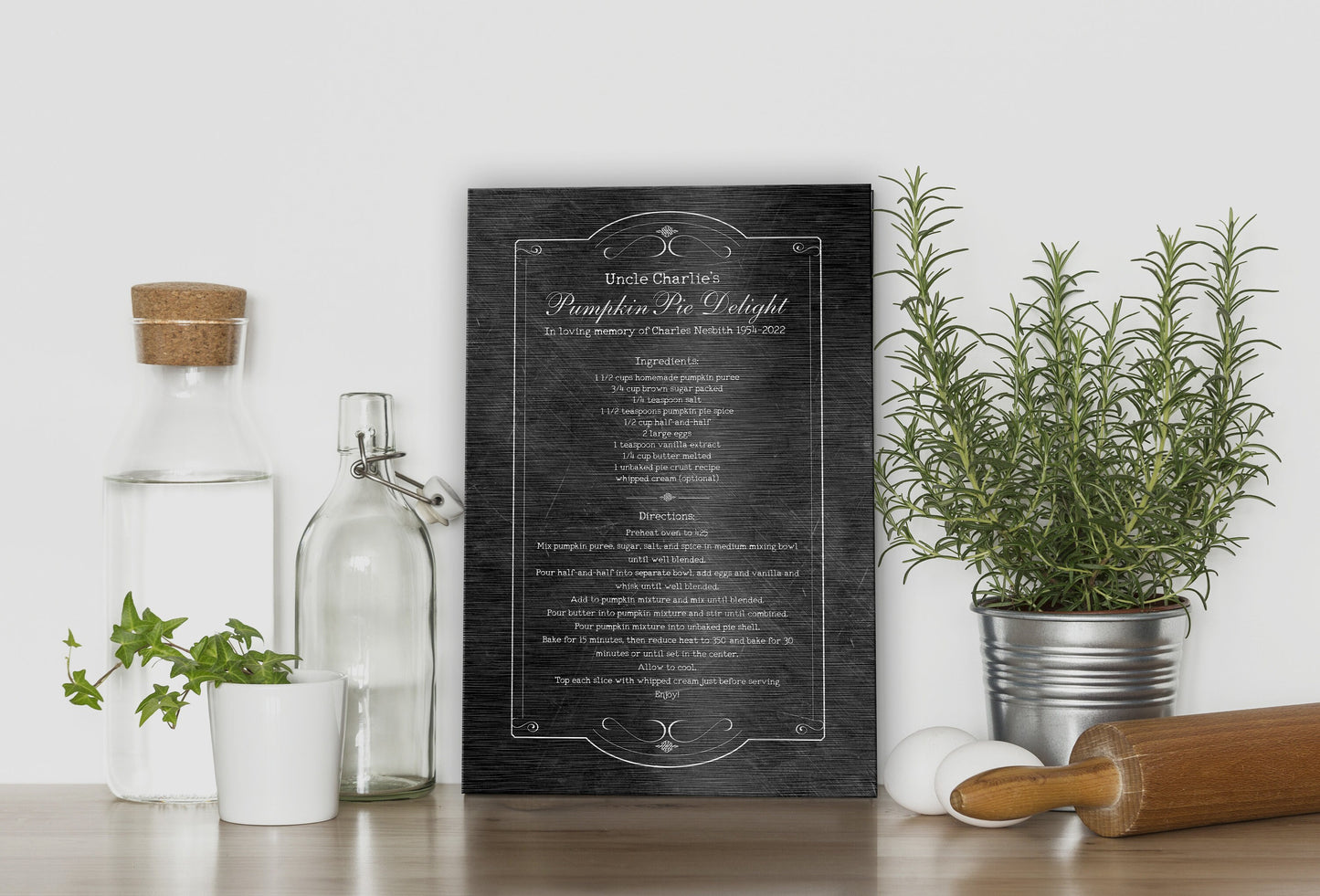 Custom Recipe Plaque, Recipe Wall Art, Handwritten Recipe on, Family Recipe Gift, Recipe Tin, Vintage Recipe Sign, Printed Recipe Gift