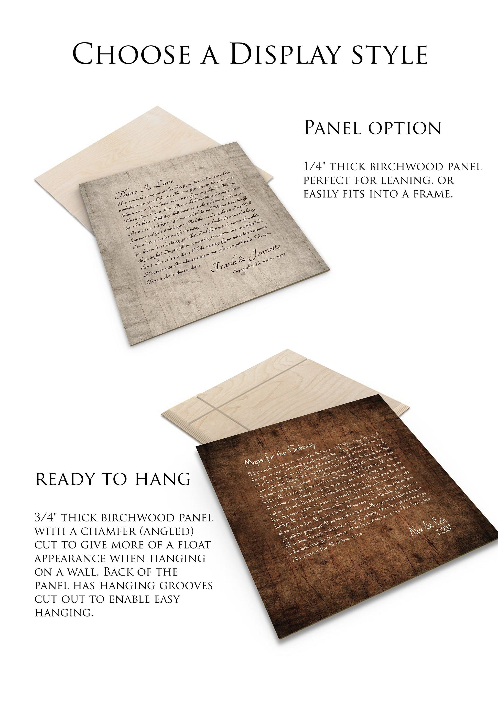 Lyrics on Wood, Wood Anniversary Gift