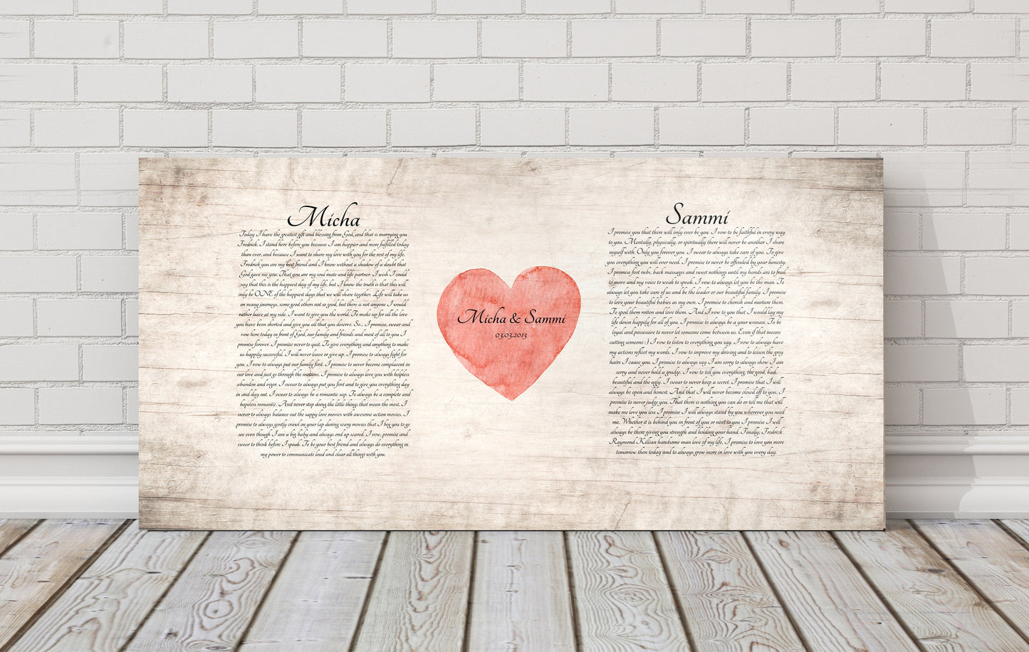 Our Vows on Wood Sign, Wedding Vow gift, Wooden Anniverary Gift, Print vows, 5th Anniversary Gift, 5 Year Gift, Personalized Wood Gift