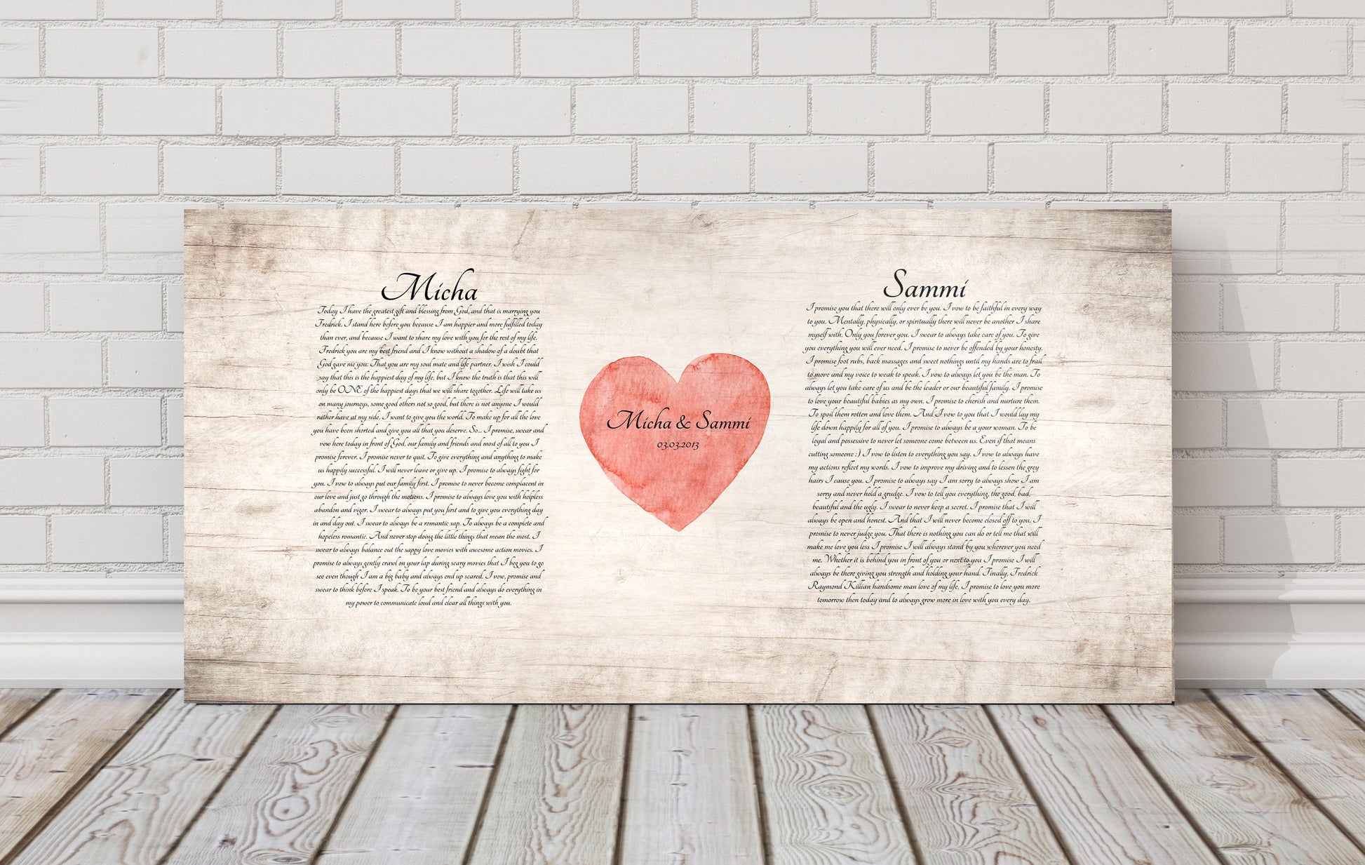 Our Vows on Wood Sign, Wedding Vow gift, Wooden Anniverary Gift, Print vows, 5th Anniversary Gift, 5 Year Gift, Personalized Wood Gift
