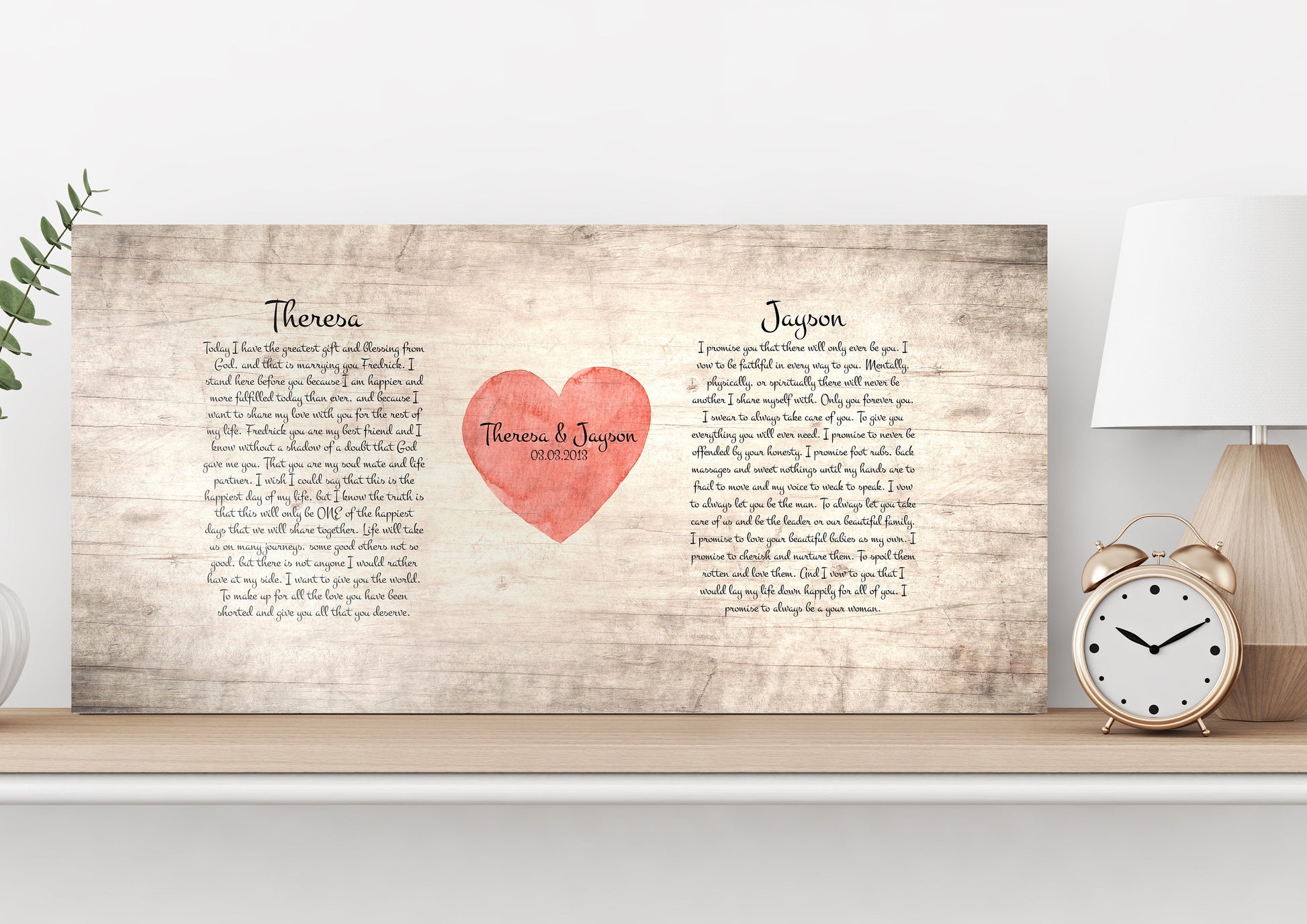 Our Vows on Wood Sign, Wedding Vow gift, Wooden Anniverary Gift, Print vows, 5th Anniversary Gift, 5 Year Gift, Personalized Wood Gift
