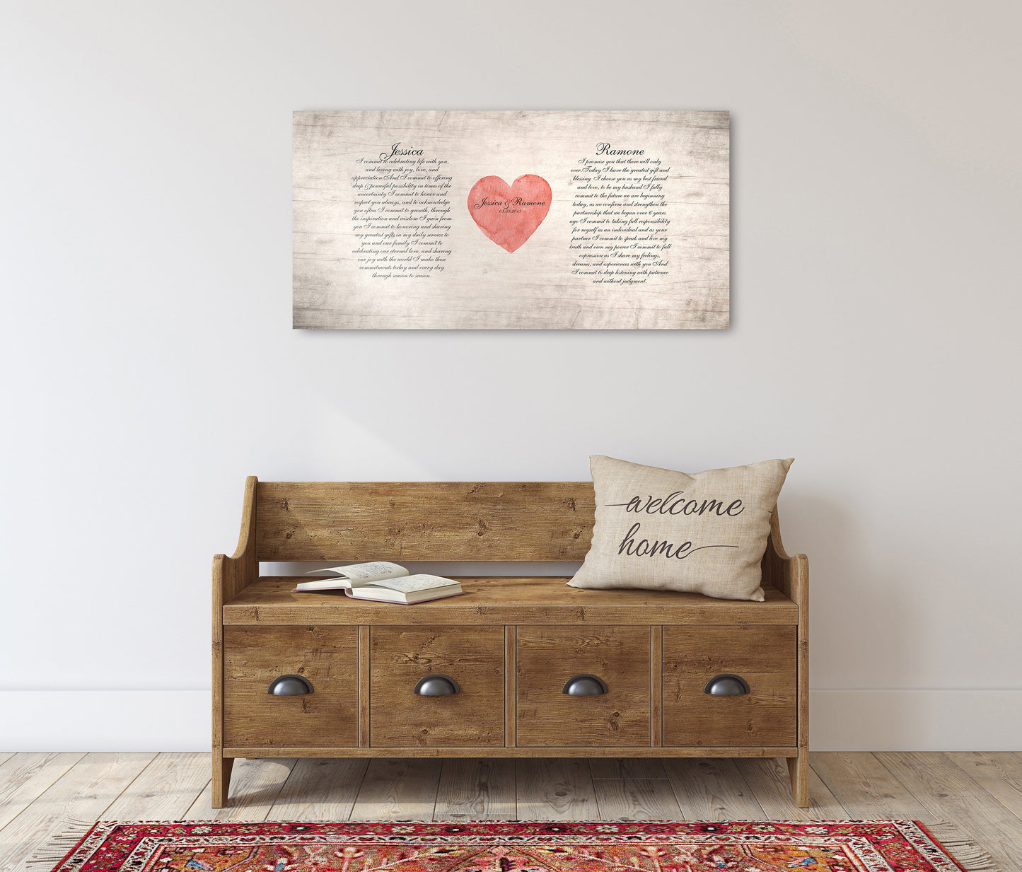 Our Vows on Wood Sign, Wedding Vow gift, Wooden Anniverary Gift, Print vows, 5th Anniversary Gift, 5 Year Gift, Personalized Wood Gift