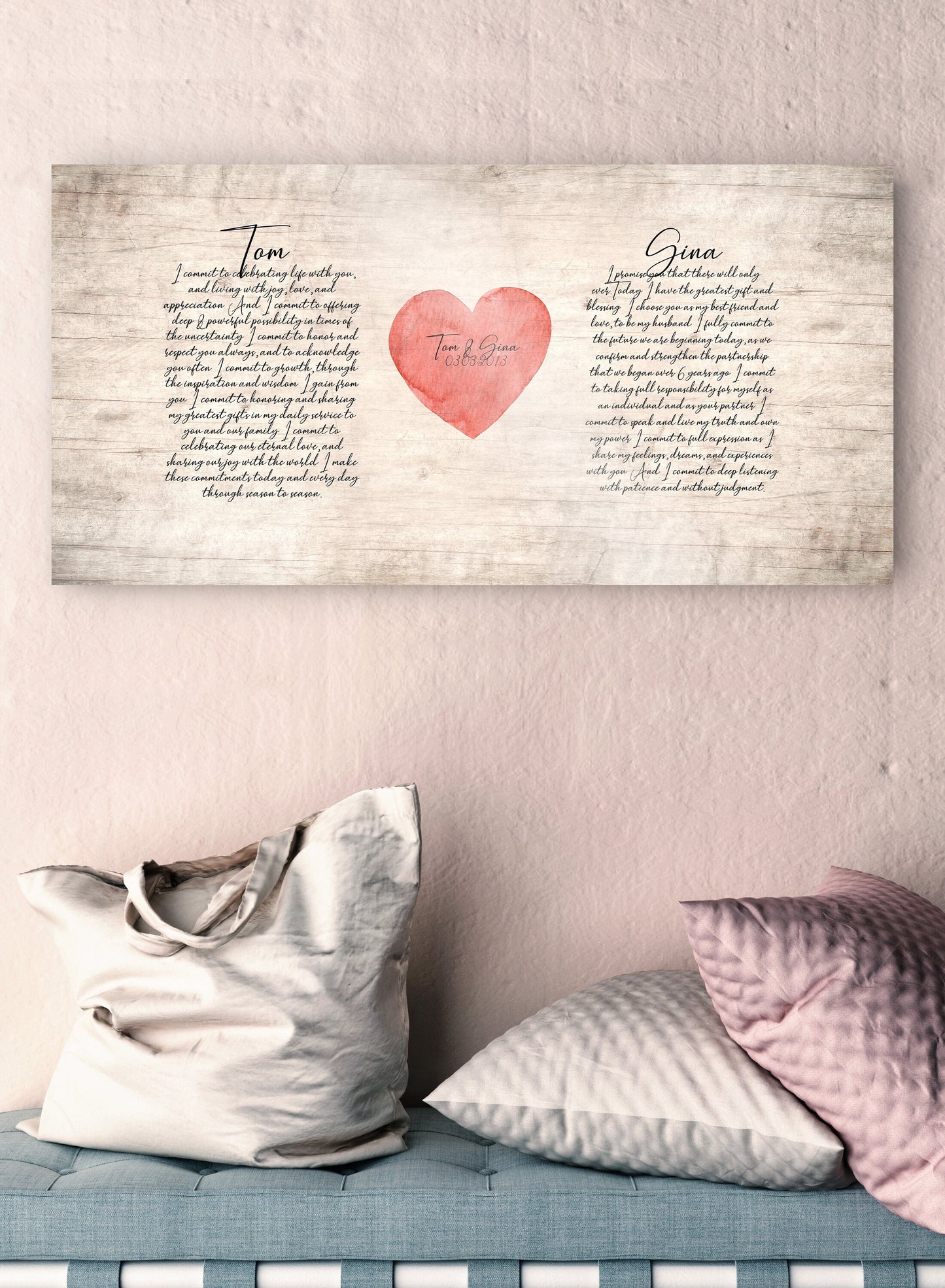 Our Vows on Wood Sign, Wedding Vow gift, Wooden Anniverary Gift, Print vows, 5th Anniversary Gift, 5 Year Gift, Personalized Wood Gift