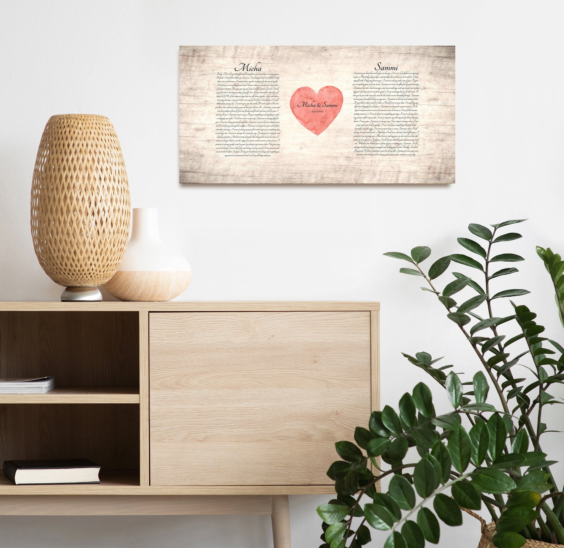 Our Vows on Wood Sign, Wedding Vow gift, Wooden Anniverary Gift, Print vows, 5th Anniversary Gift, 5 Year Gift, Personalized Wood Gift