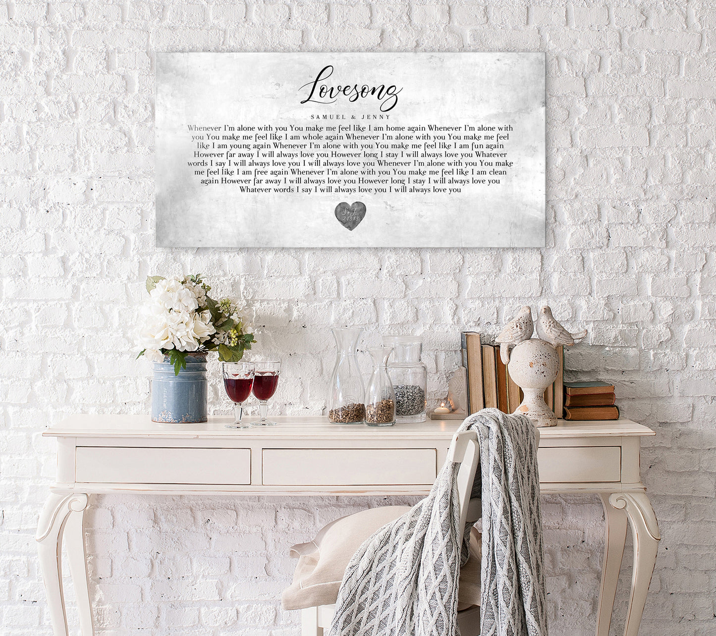 Gift with song lyrics,  Custom tin anniversary plaque, Tin anniversary gift, 10th Wedding Anniversary gift for him, 10th Anniversary Gift