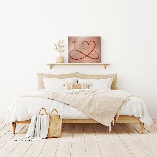 Personalized love infinity cross wall decor, Custom est. sign, Iron gift for wife, Couple sign, His and Her wall art, Couples gift with name