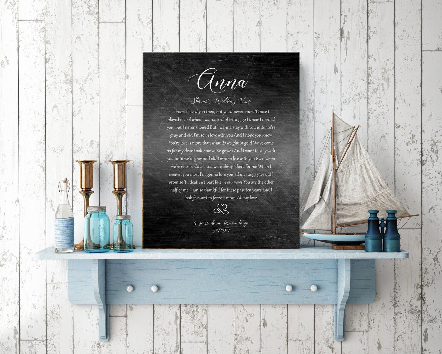 Wedding Vow Plaque, Wedding Vow Decor, Iron Alloy Gift, Anniversary Gift, Couples Wedding Gift with Vows, Custom Wedding Vow Print, Momento