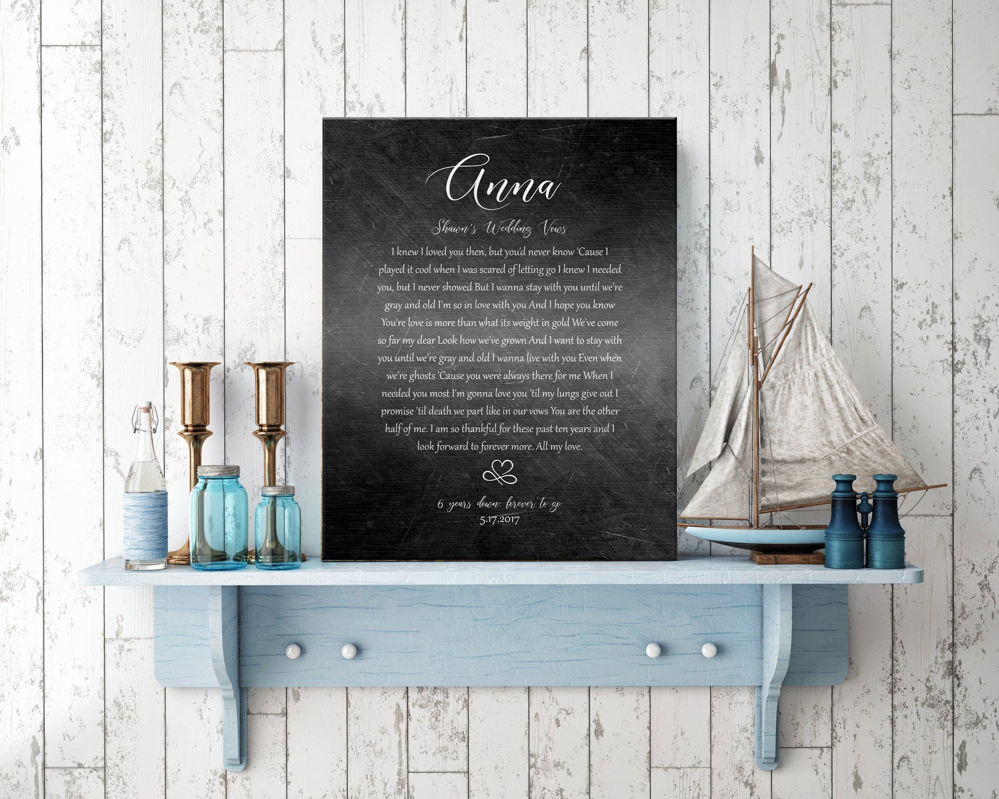 Wedding Vow Plaque, Wedding Vow Decor, Iron Alloy Gift, Anniversary Gift, Couples Wedding Gift with Vows, Custom Wedding Vow Print, Momento