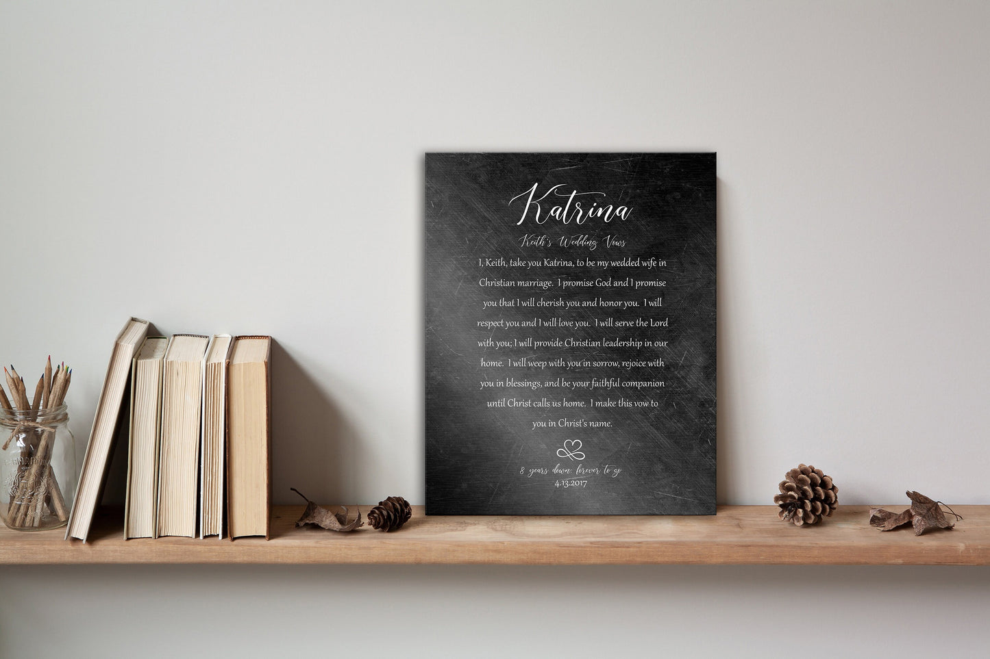 Wedding Vow Plaque, Wedding Vow Decor, Iron Alloy Gift, Anniversary Gift, Couples Wedding Gift with Vows, Custom Wedding Vow Print, Momento